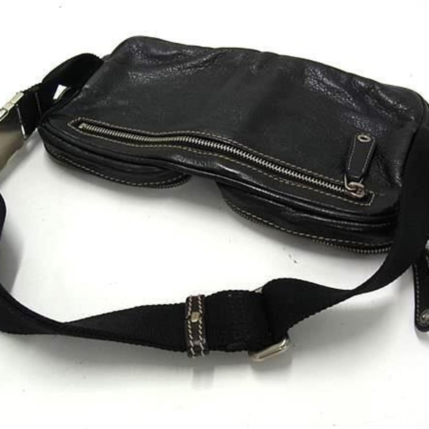 Gucci Black Leather Fanny Pack Sling Bag