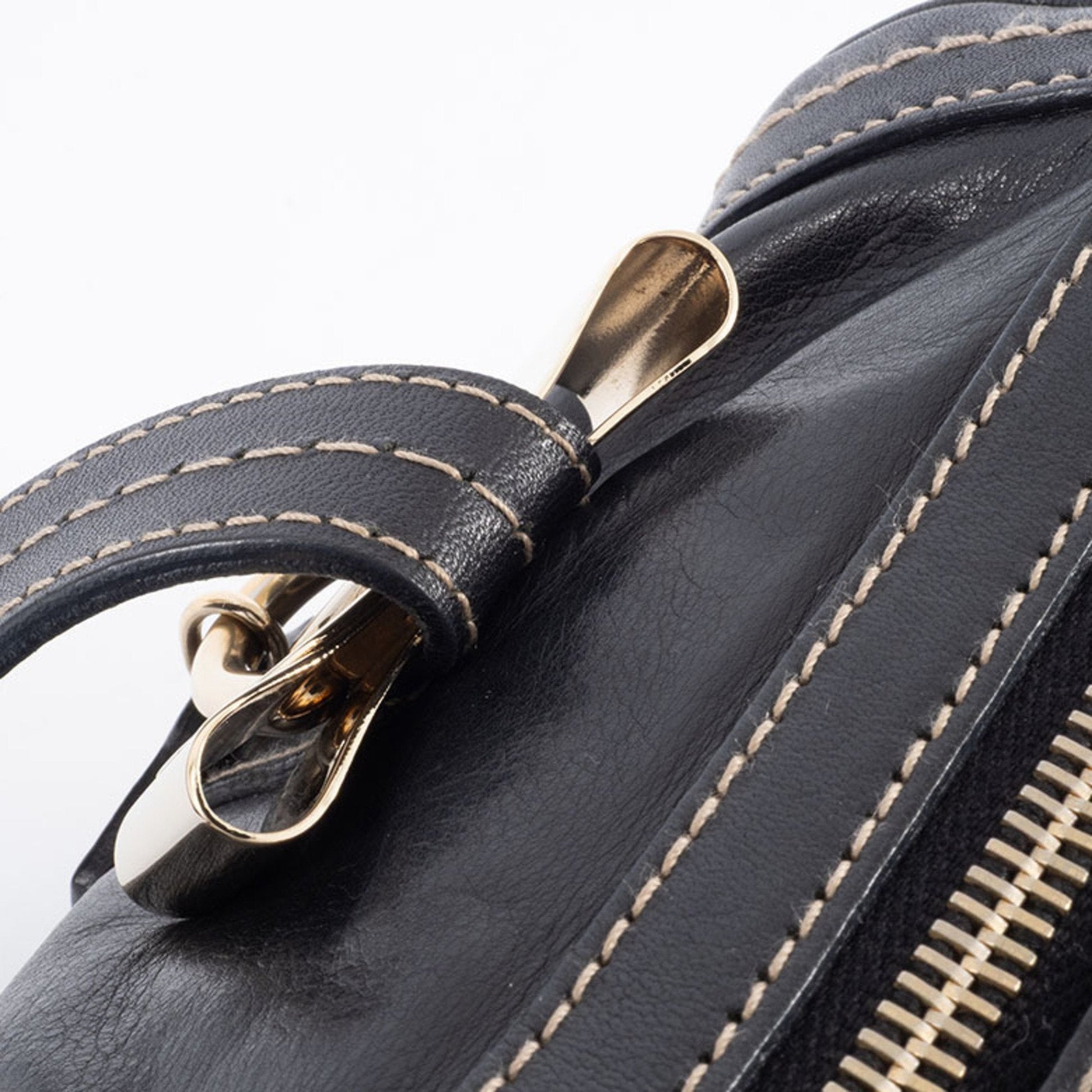 Gucci Hysteria Black Leather Boston Bag