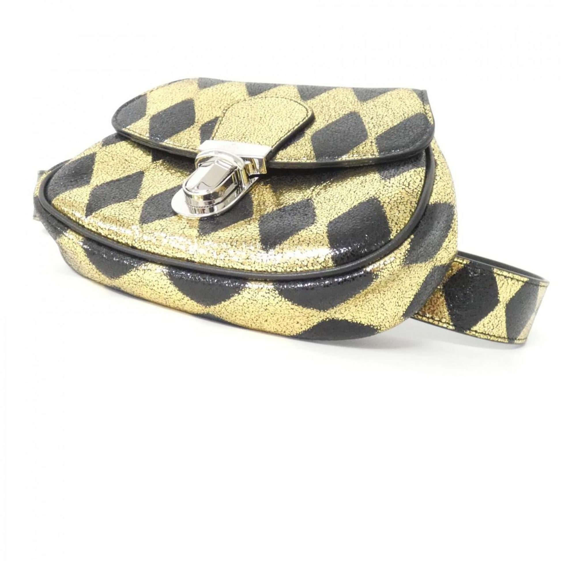 Gucci Black Gold Leather Fanny Pack
