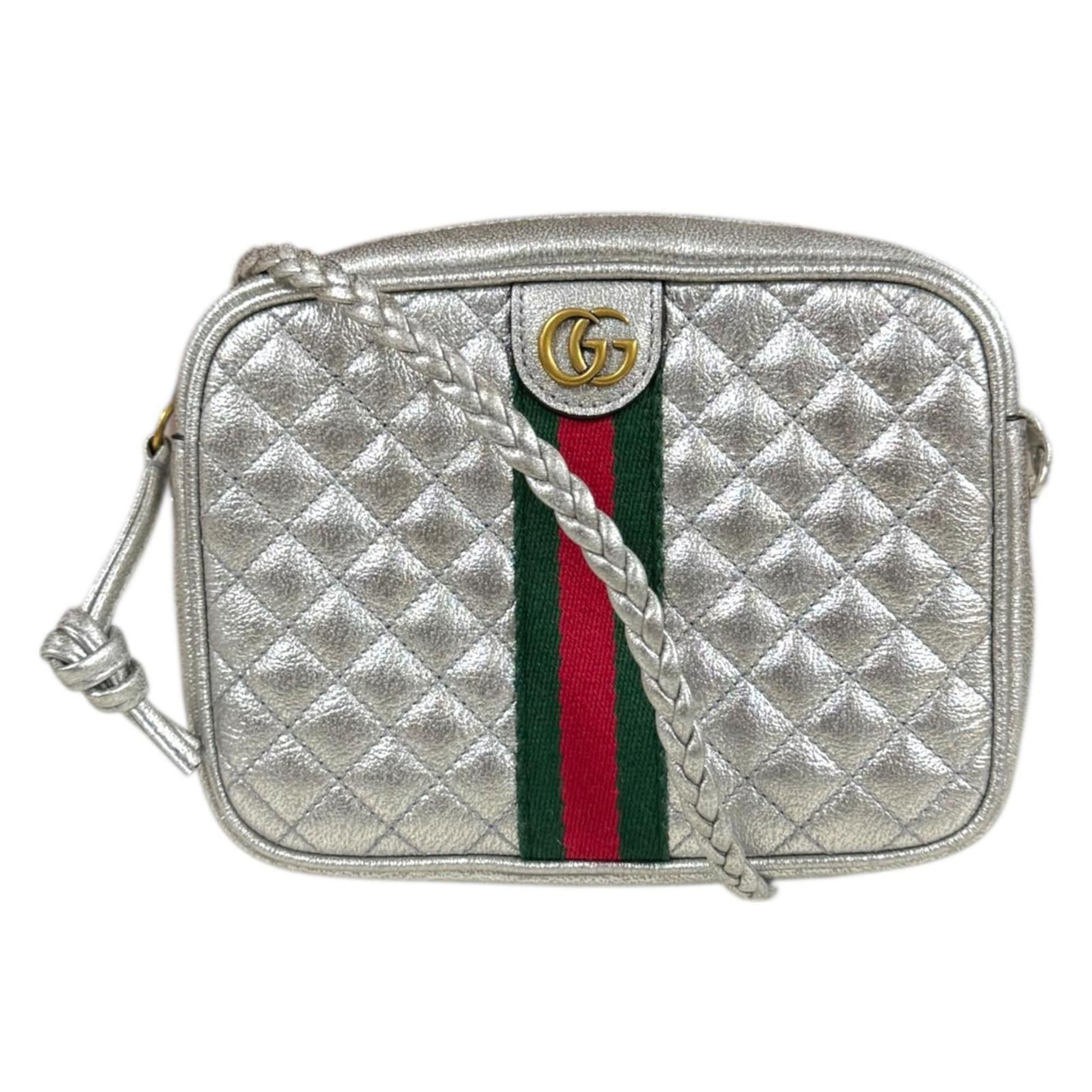 Gucci Silver Leather Shoulder Bag