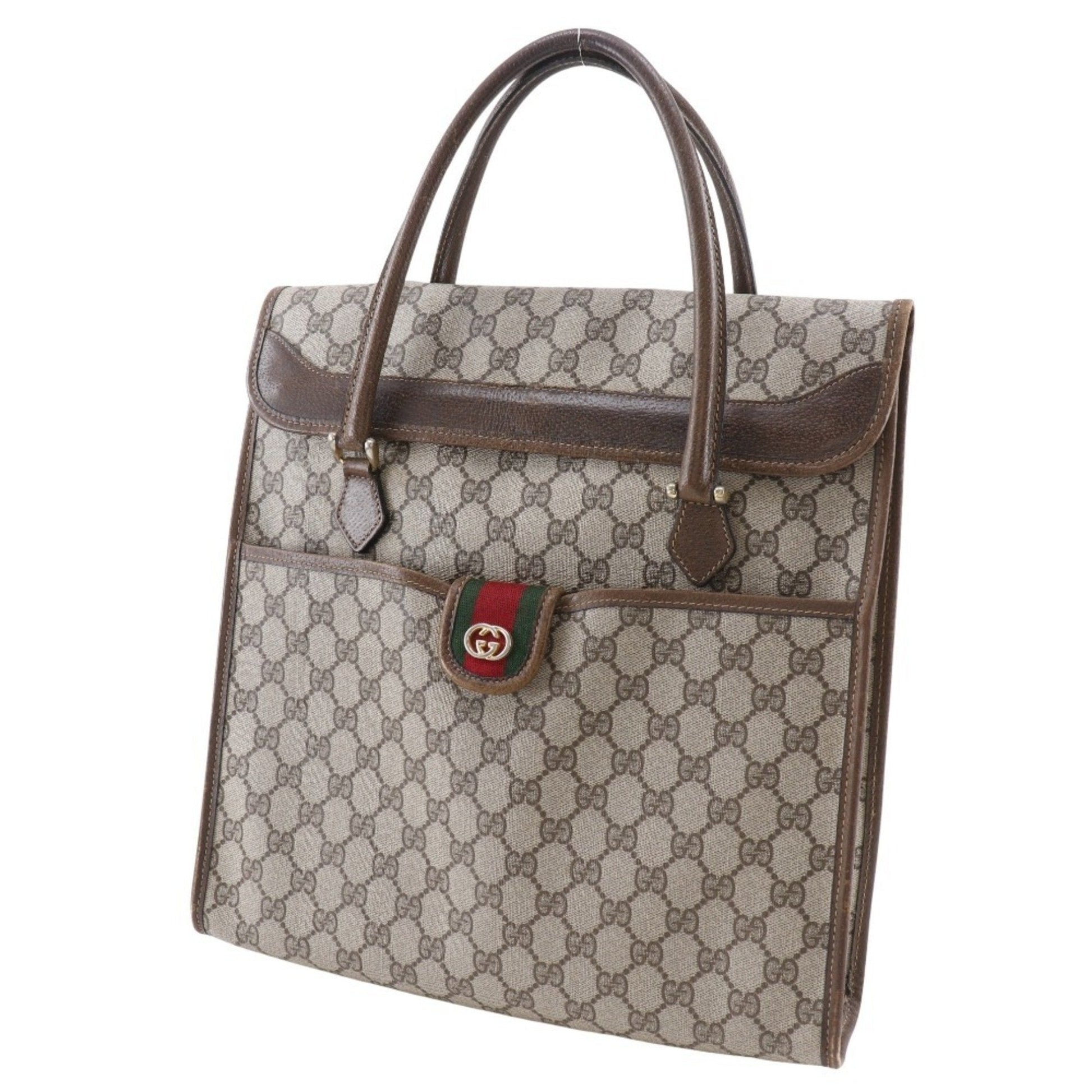 Gucci Sherry Line Brown Pvc Handbag