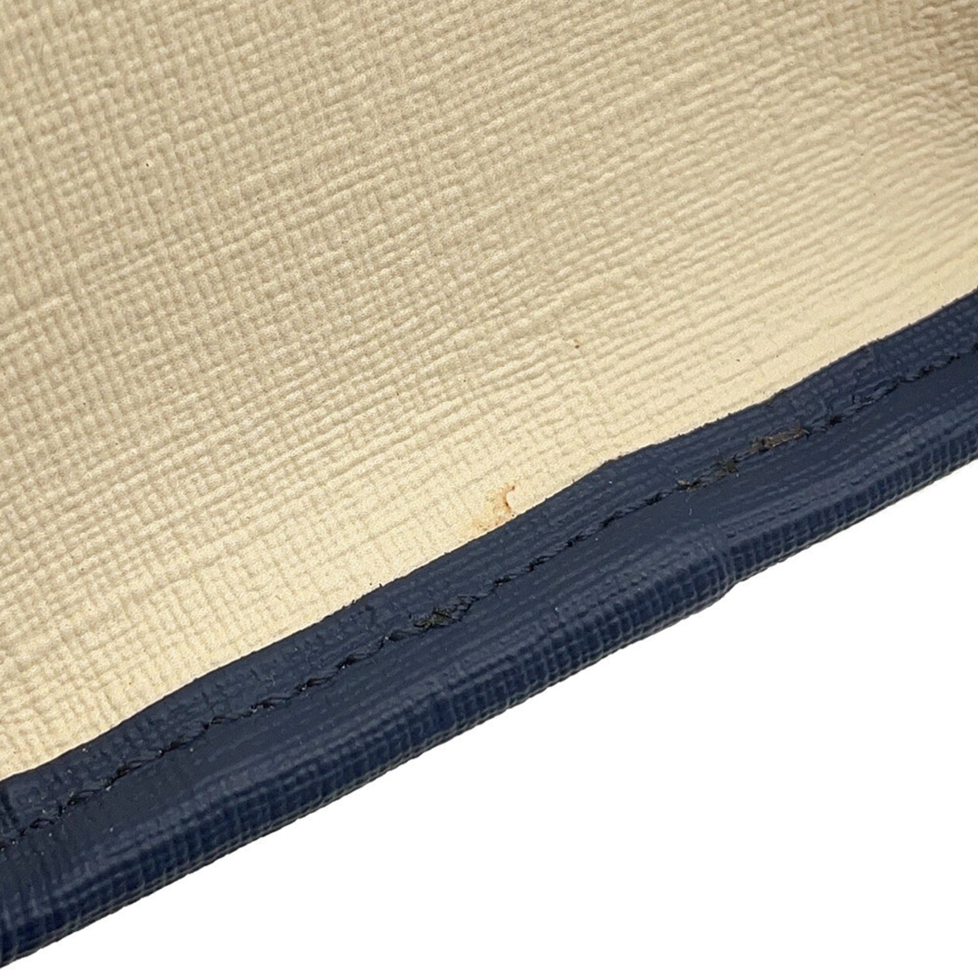 Gucci Ivory Multi-Color Navy Leather Shoulder Bag Tote Bag