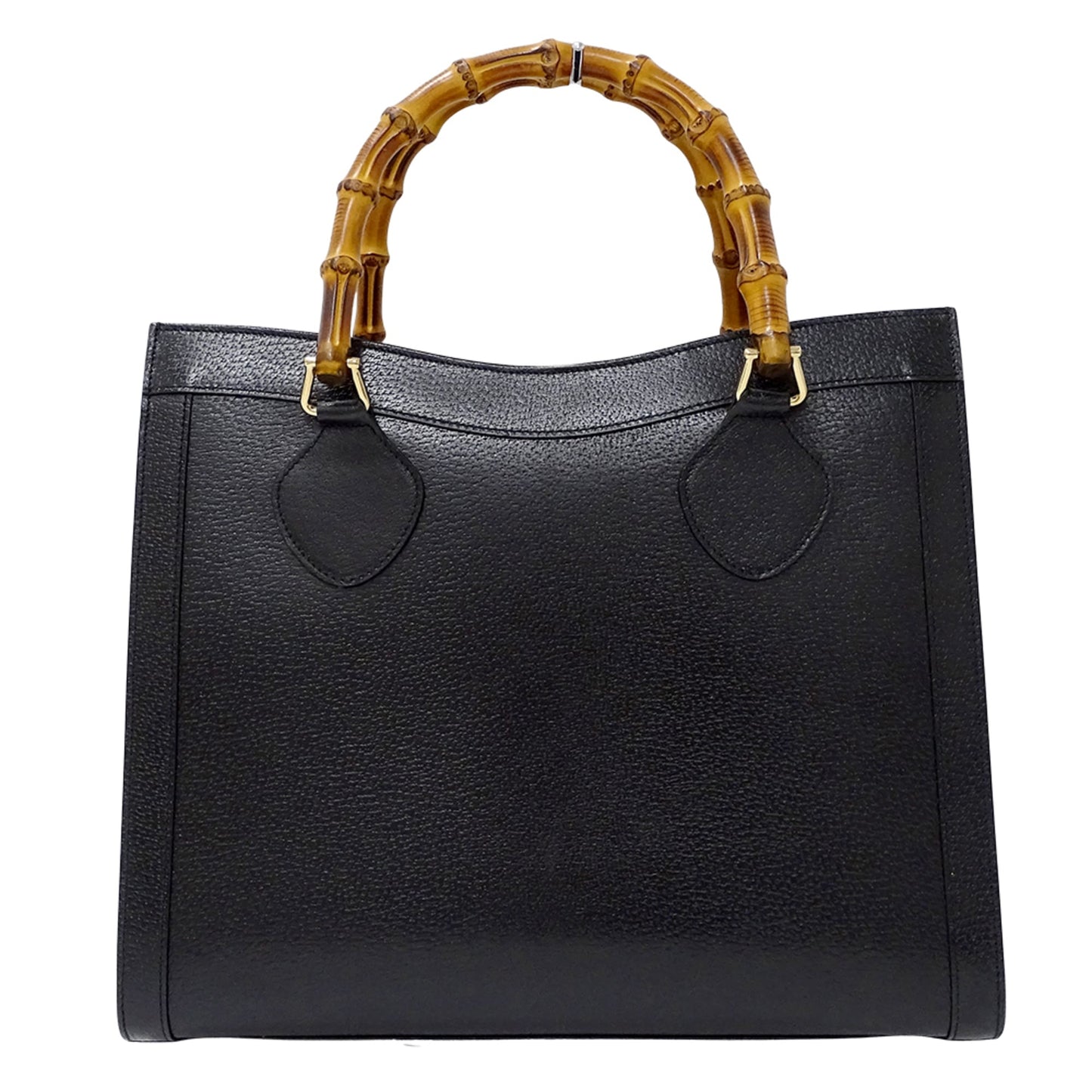 Gucci Black Leather Handbag Tote Bag