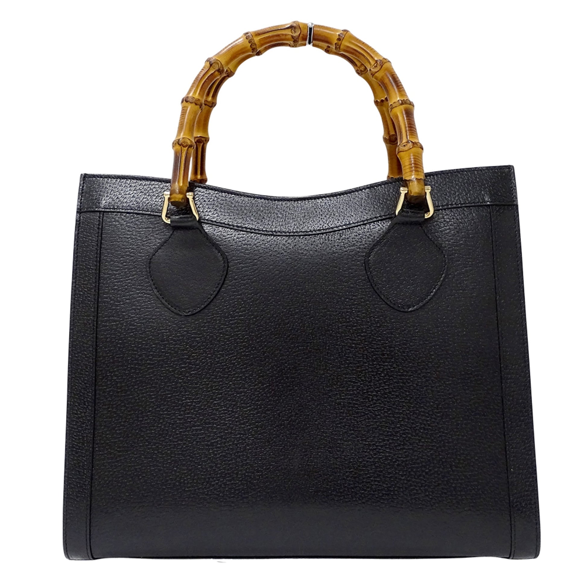 Gucci Black Leather Handbag Tote Bag
