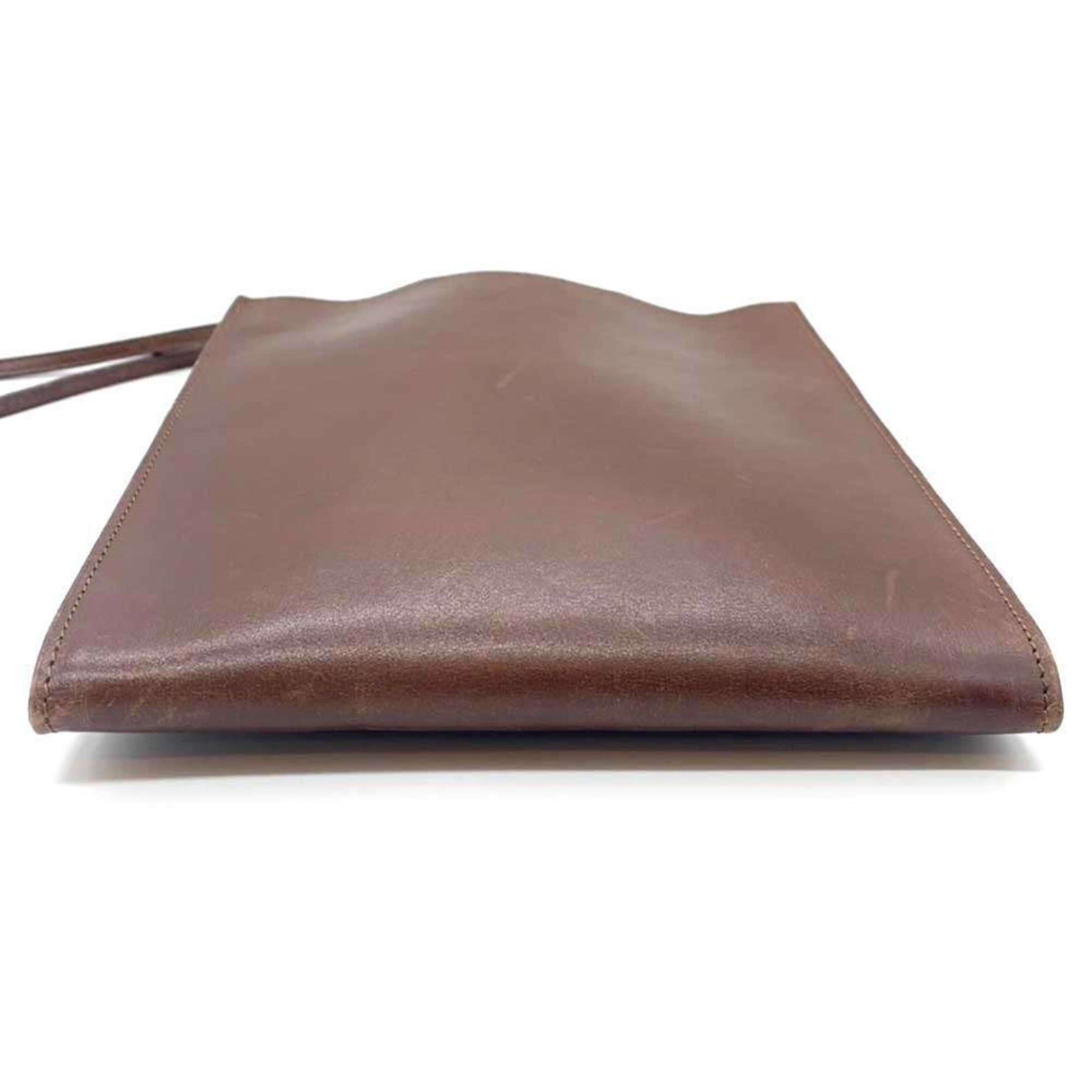 Hermes Box Calf Pochette Shoulder Bag Leather Brown Shoulder Bag