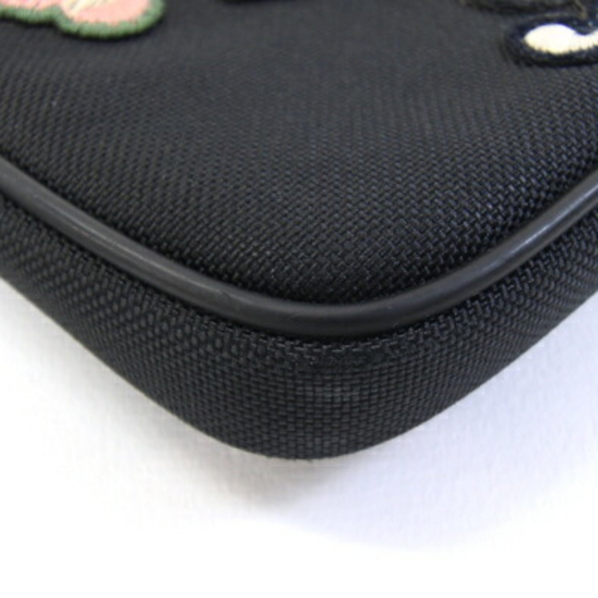 Gucci Black Nylon Canvas Leather Clutch Bag