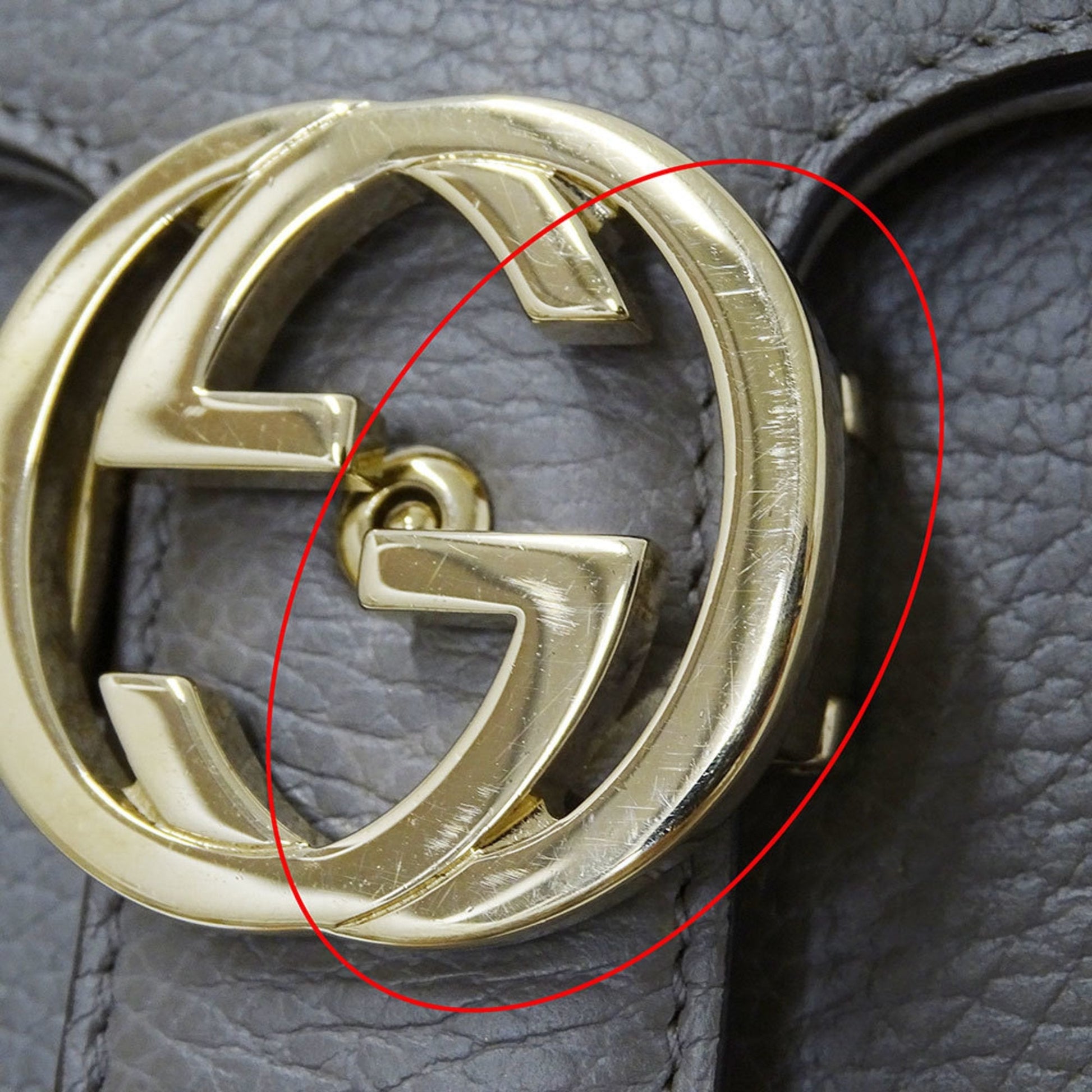 Gucci Gray Leather Shoulder Bag
