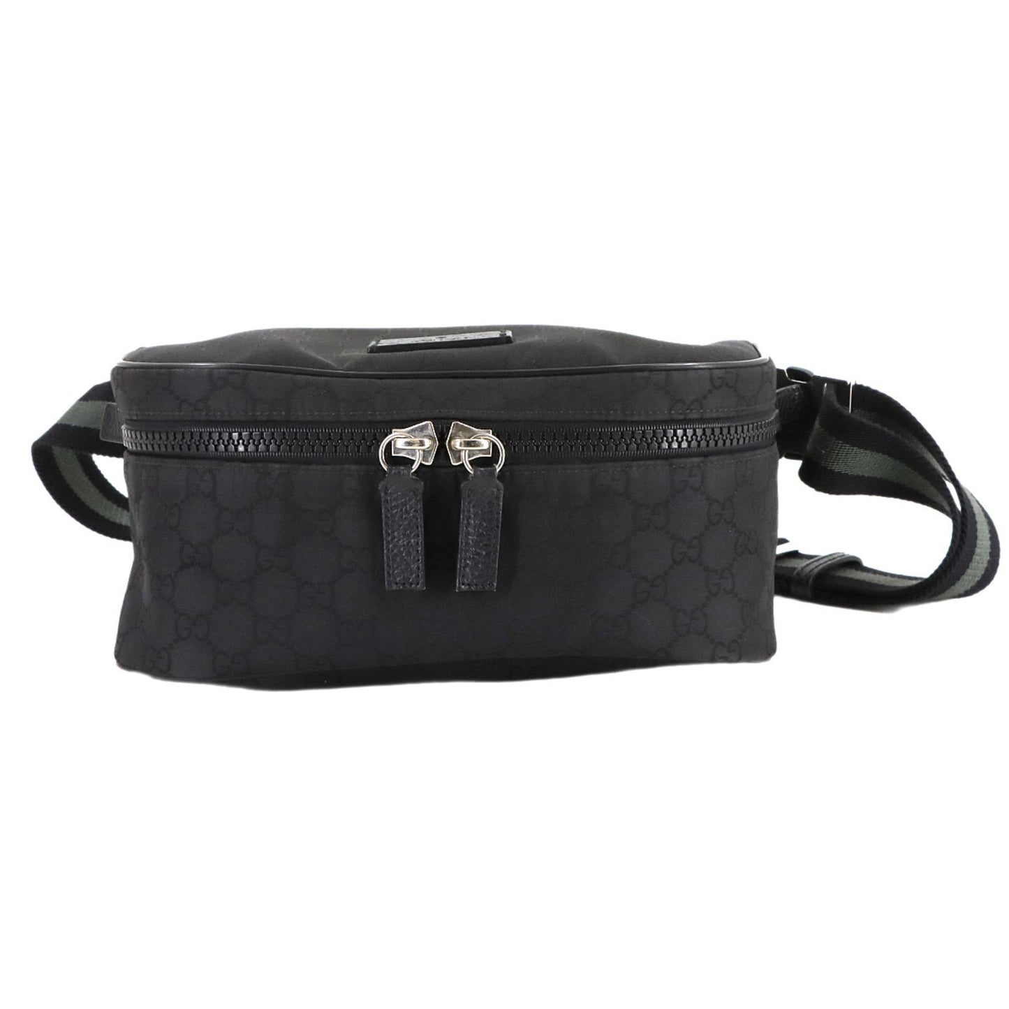 Gucci Black Nylon Leather Fanny Pack Sling Bag