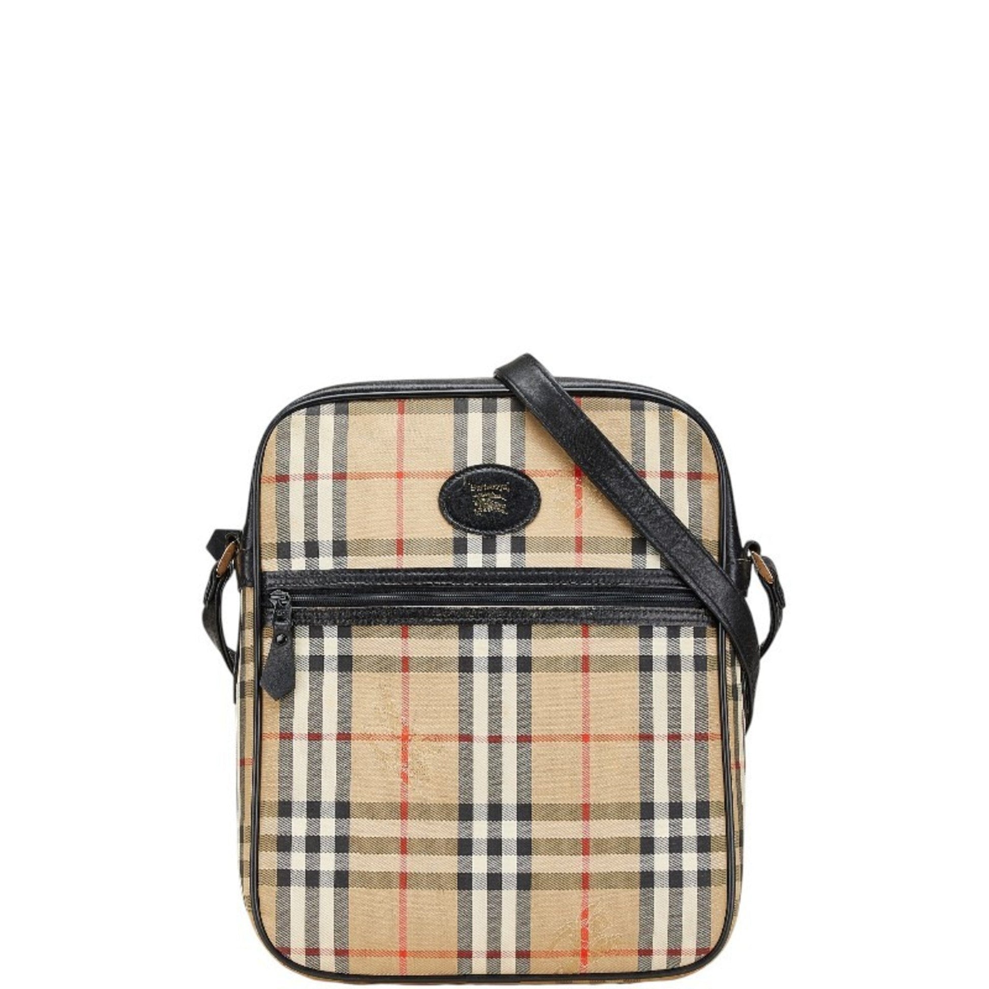 Burberry Multi Color Shoulder Bag Leather Canvas Beige Shoulder Bag 3