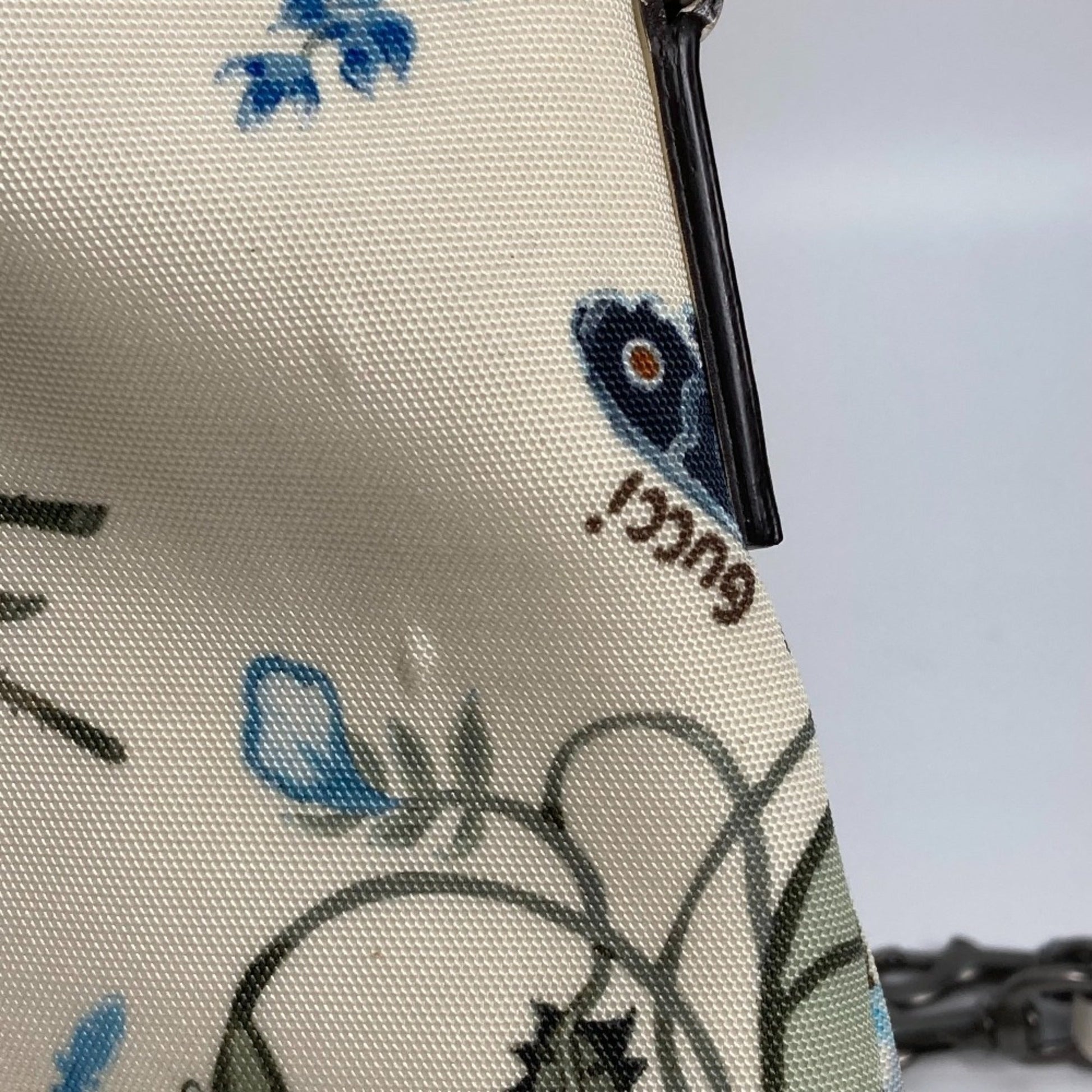 Gucci Ivory Multi-Color Leather Pvc Shoulder Bag Tote Bag