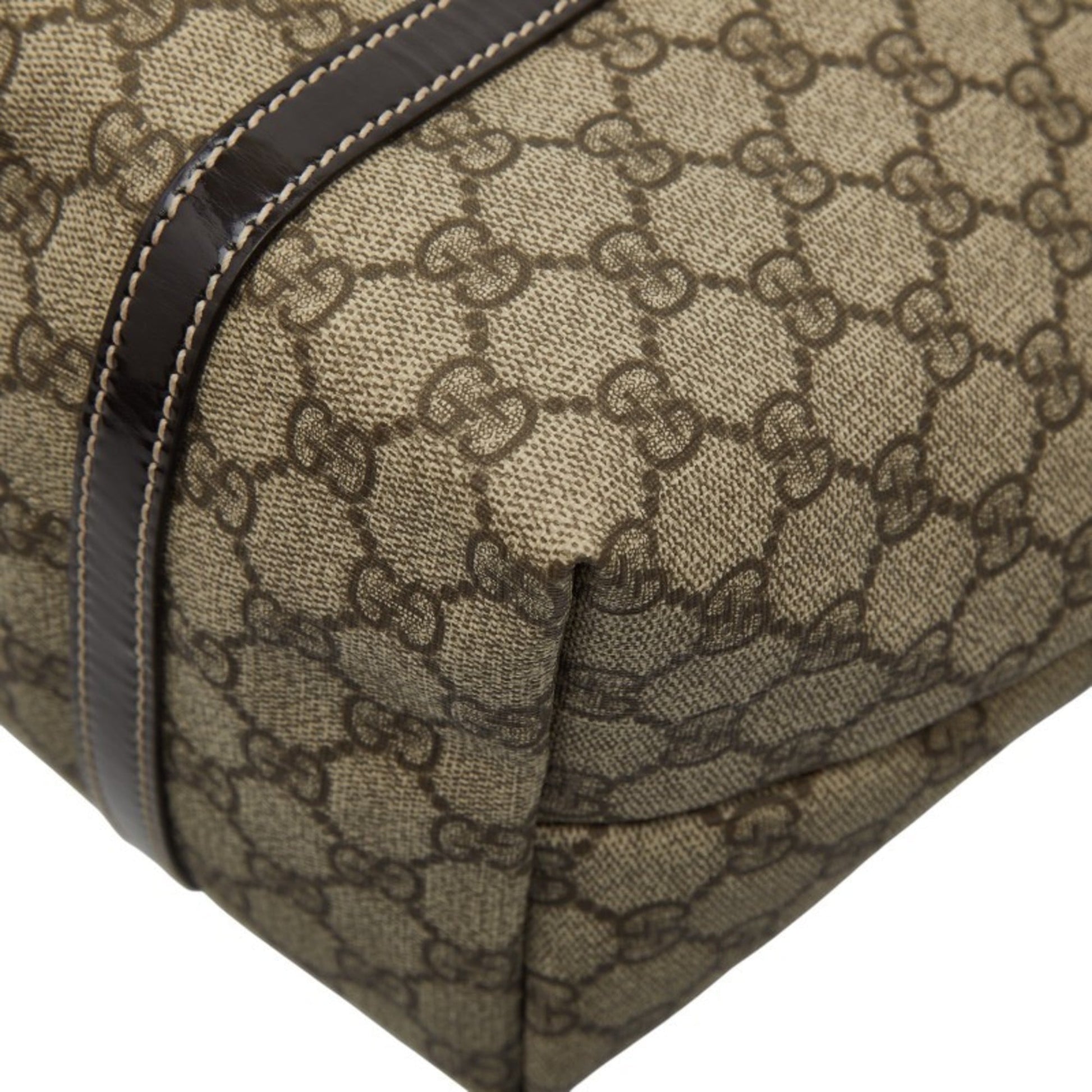 Gucci Beige Brown Pvc Leather Handbag Tote Bag