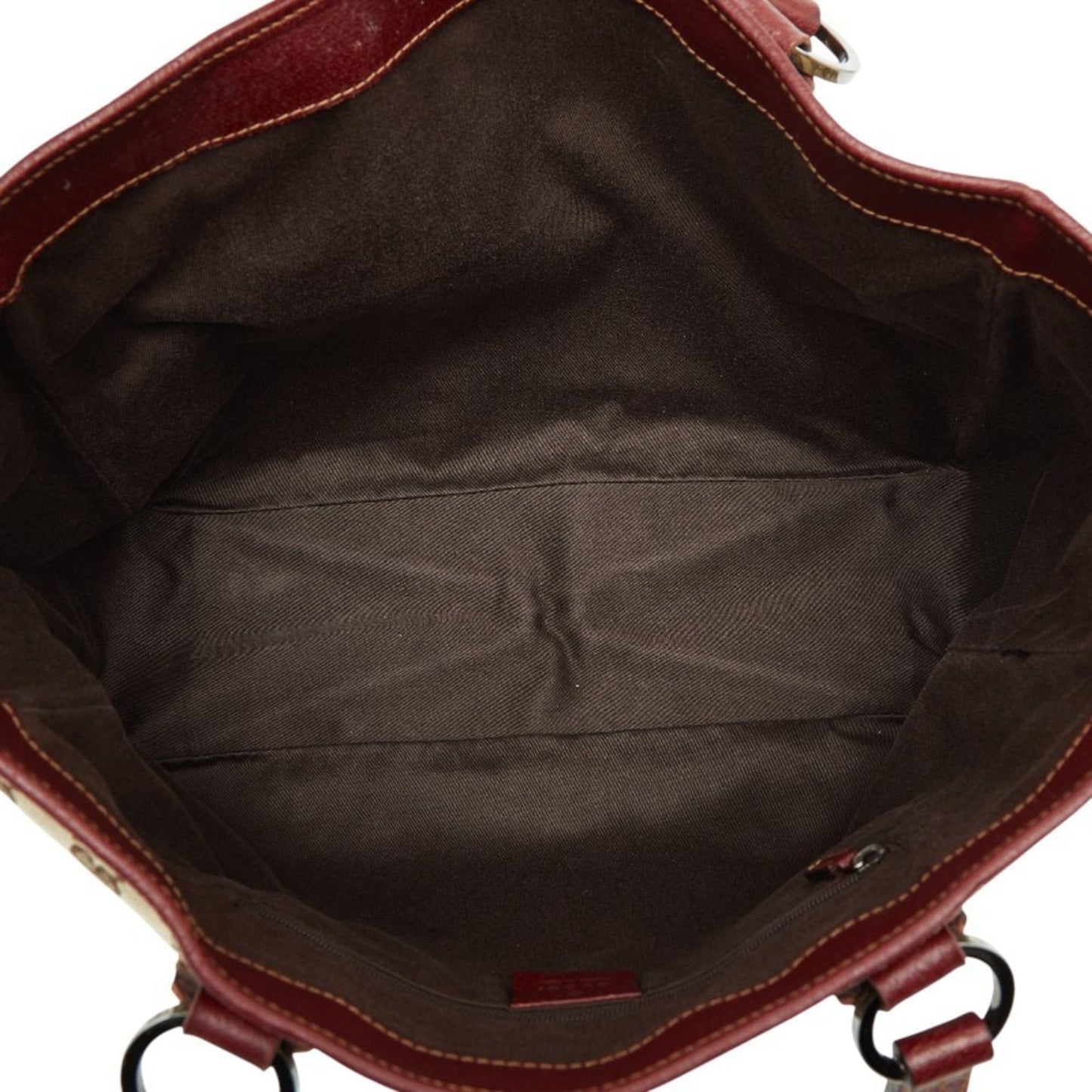 Gucci Beige Red Color Canvas Leather Handbag Tote Bag