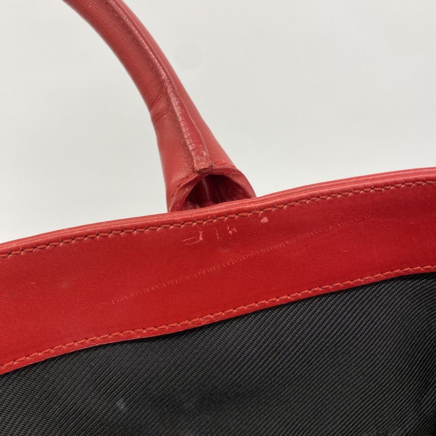 Gucci Beige Black Red Color Canvas Tote Bag
