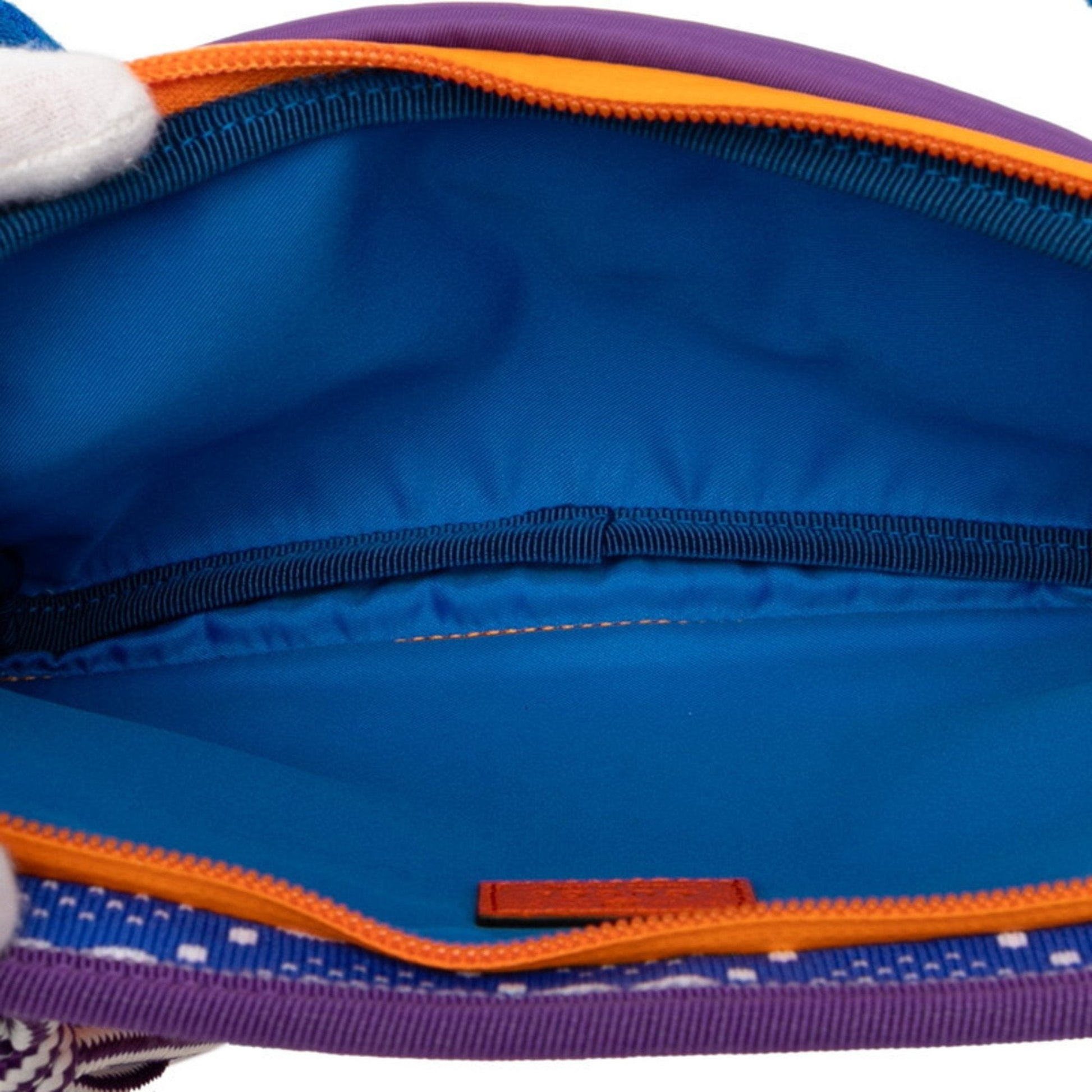 Gucci Blue Orange Purple Nylon Rubber Sling Bag