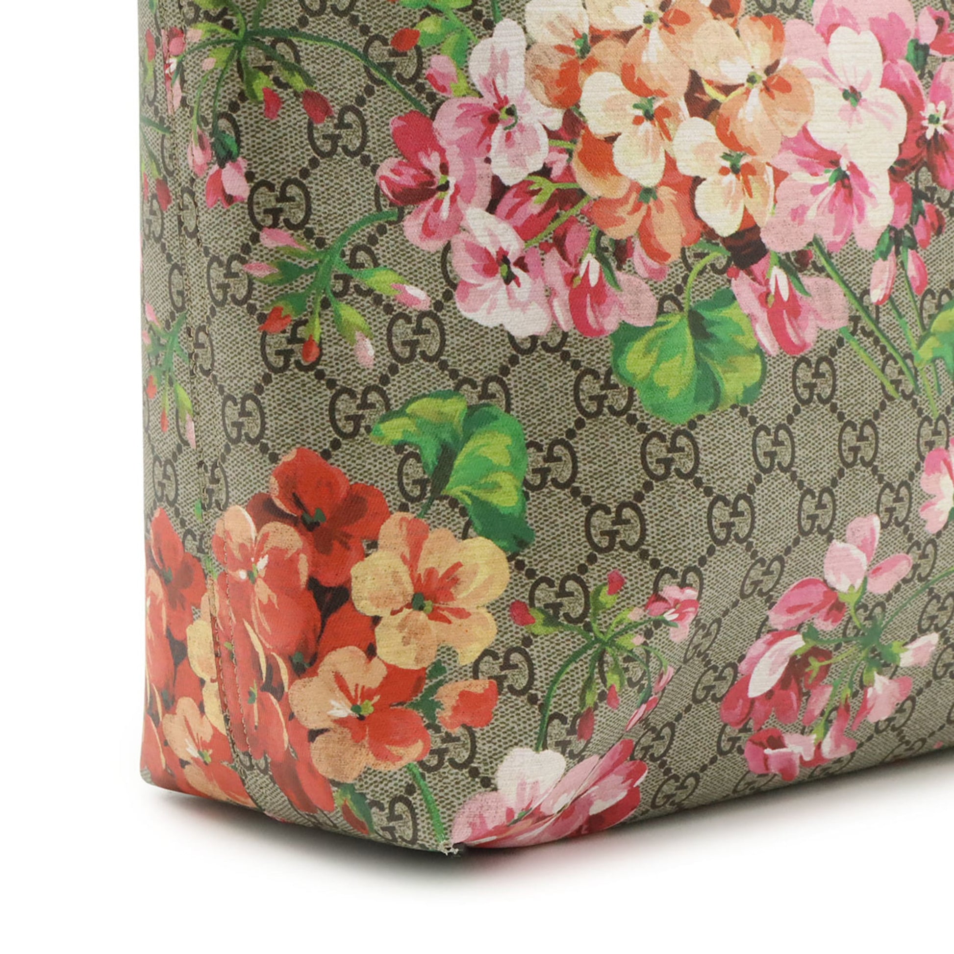 Gucci Gg Blooms Beige Multi-Color Pink Leather Shoulder Bag Tote Bag