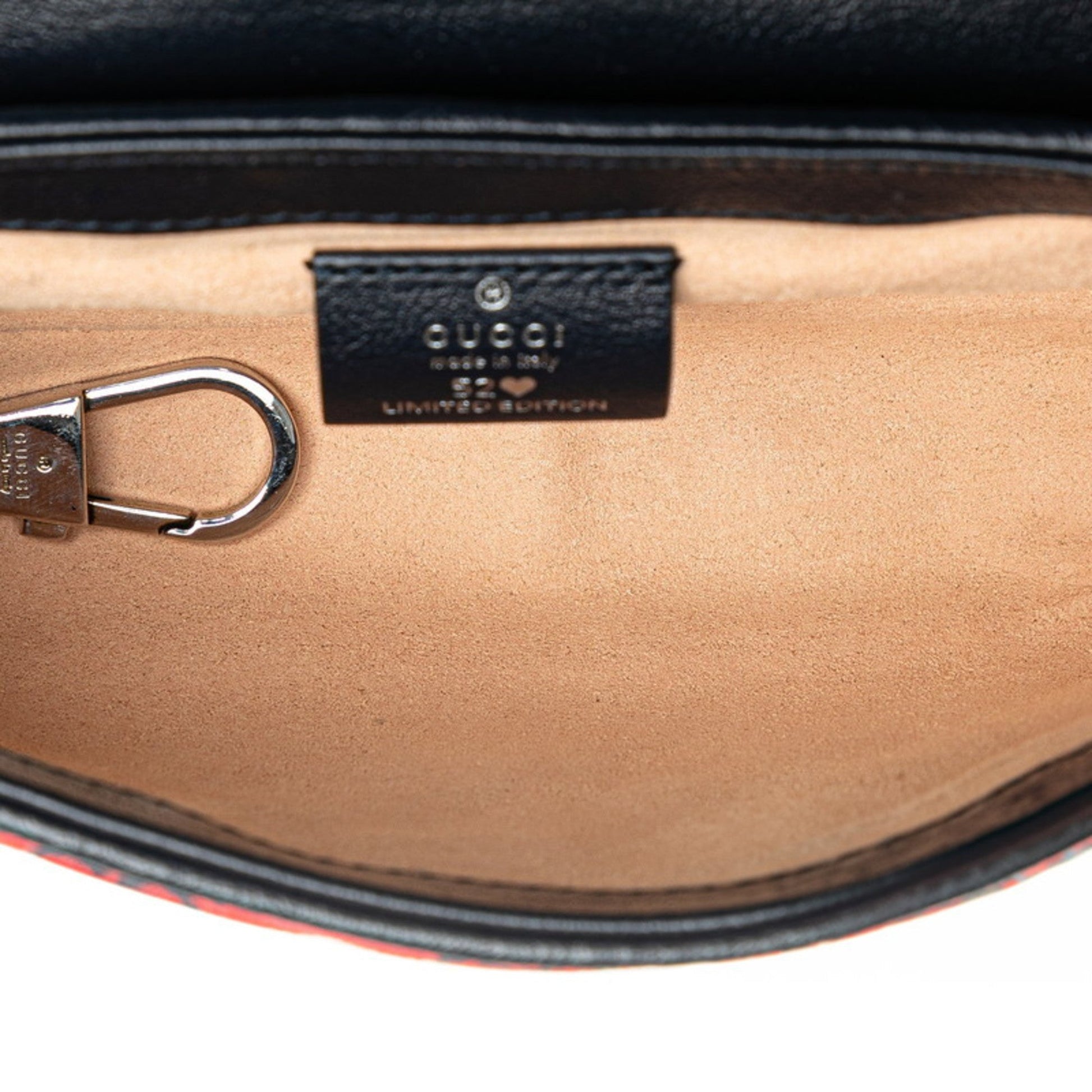 Gucci Navy Red Color Canvas Leather Shoulder Bag