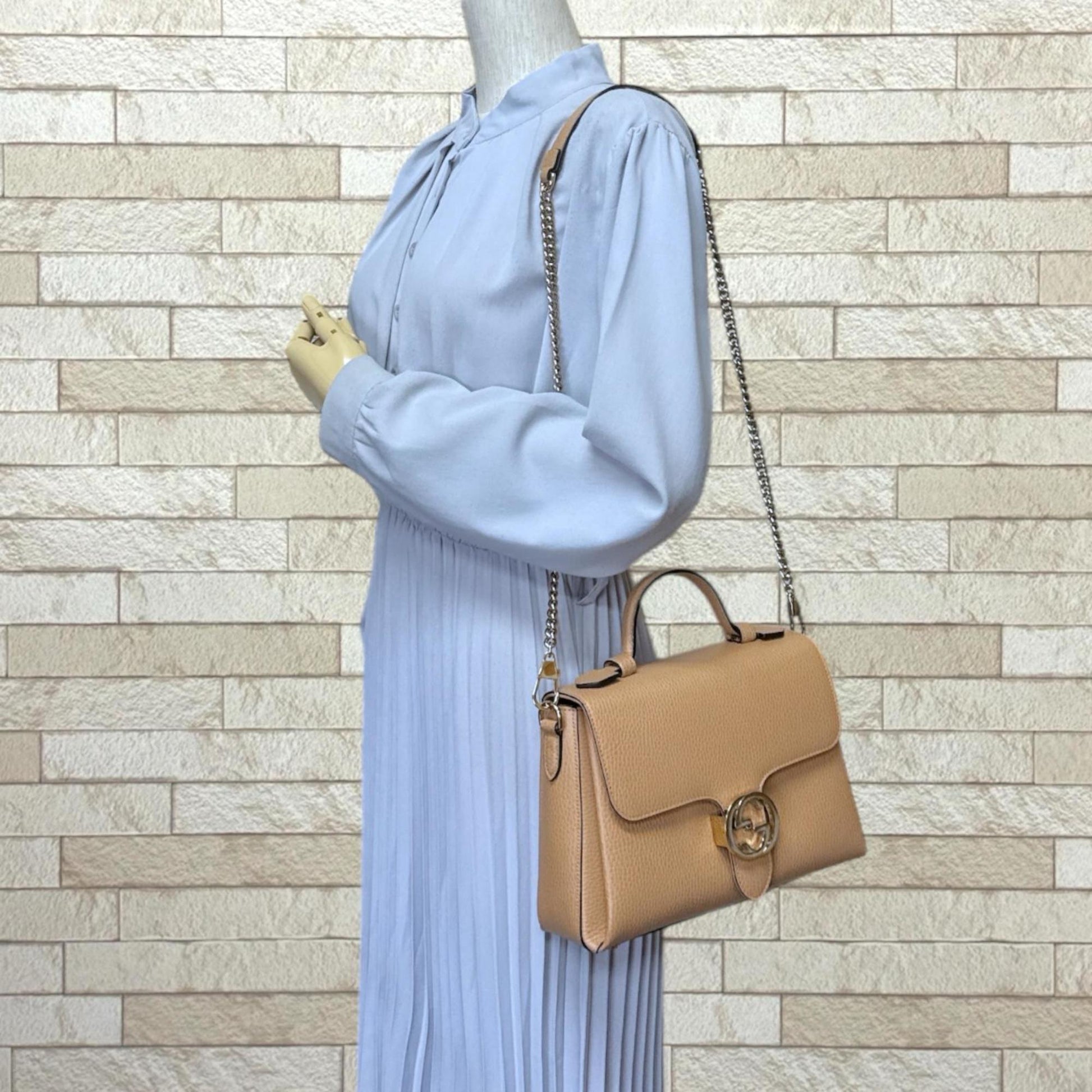 Gucci Beige Leather Shoulder Bag