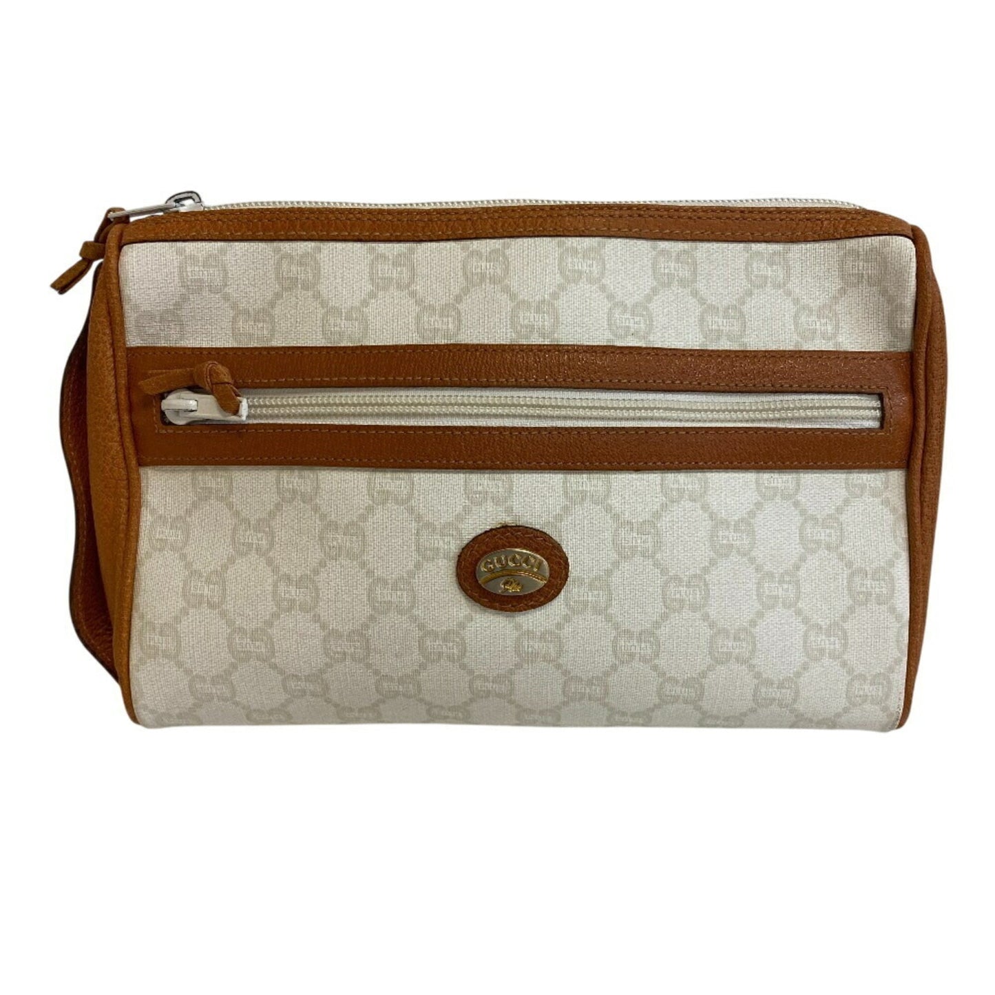 Gucci Gg Plus White Pvc Clutch Bag