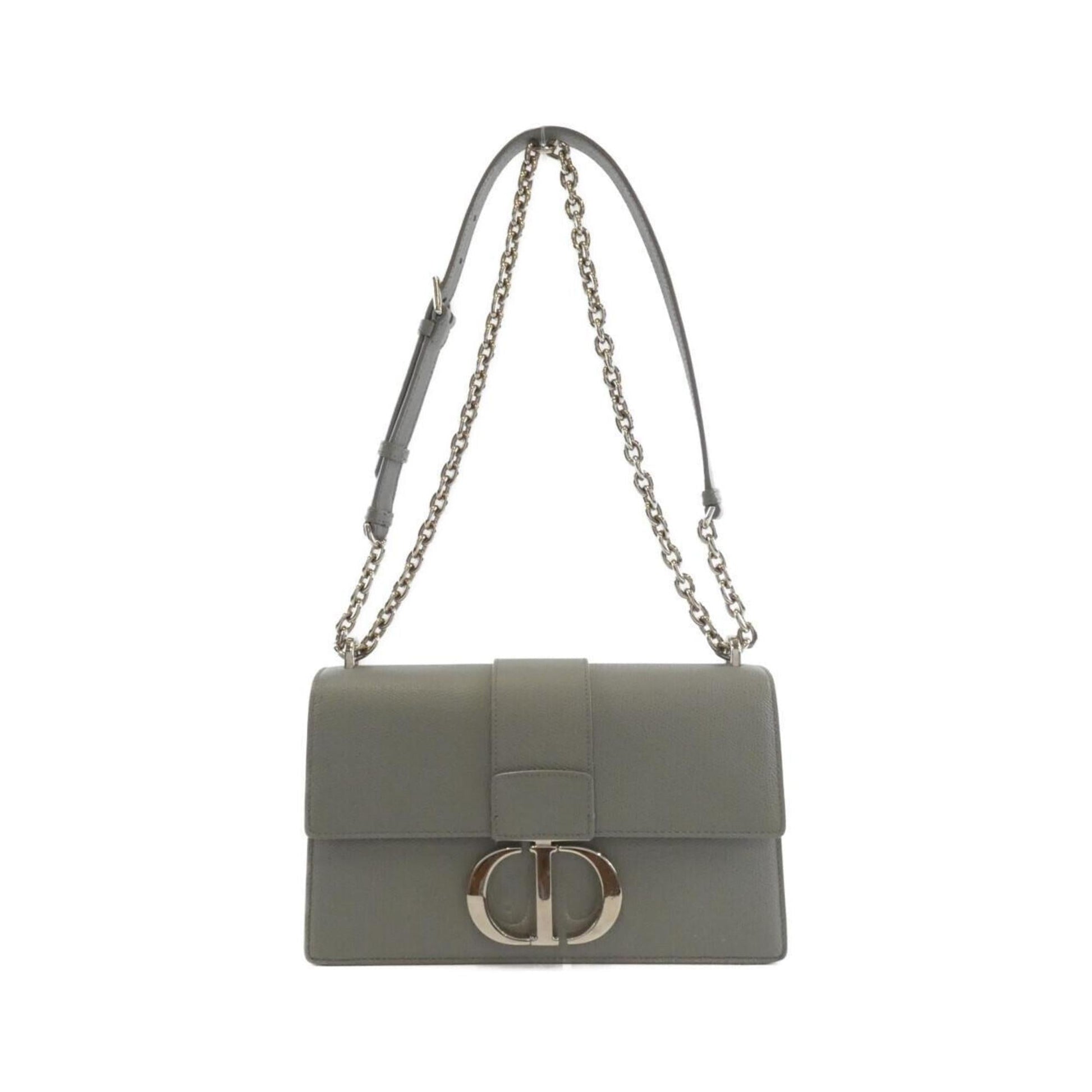 Dior Handbag Christian Shoulder Bag 2 Leather Gray