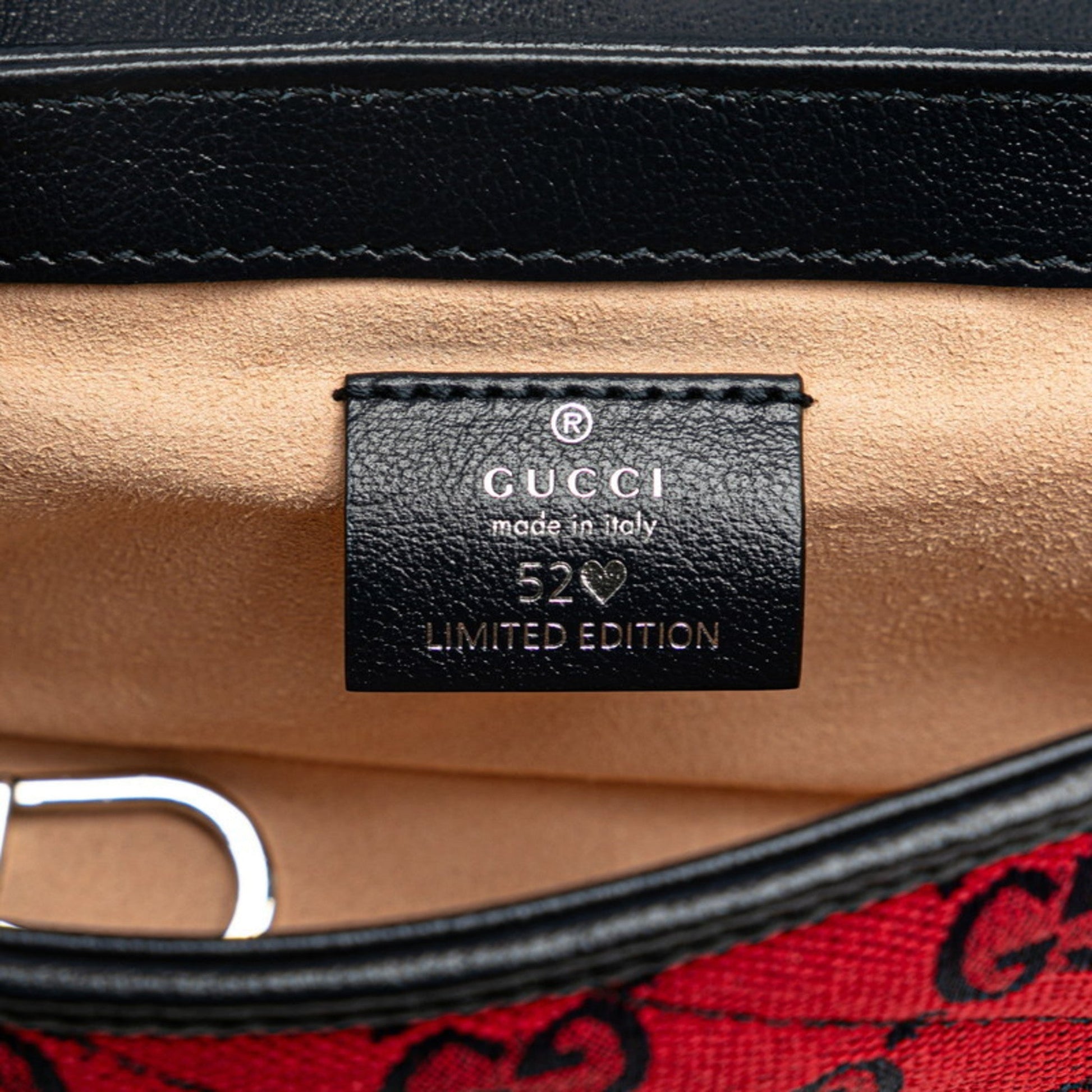 Gucci Navy Red Color Canvas Leather Shoulder Bag