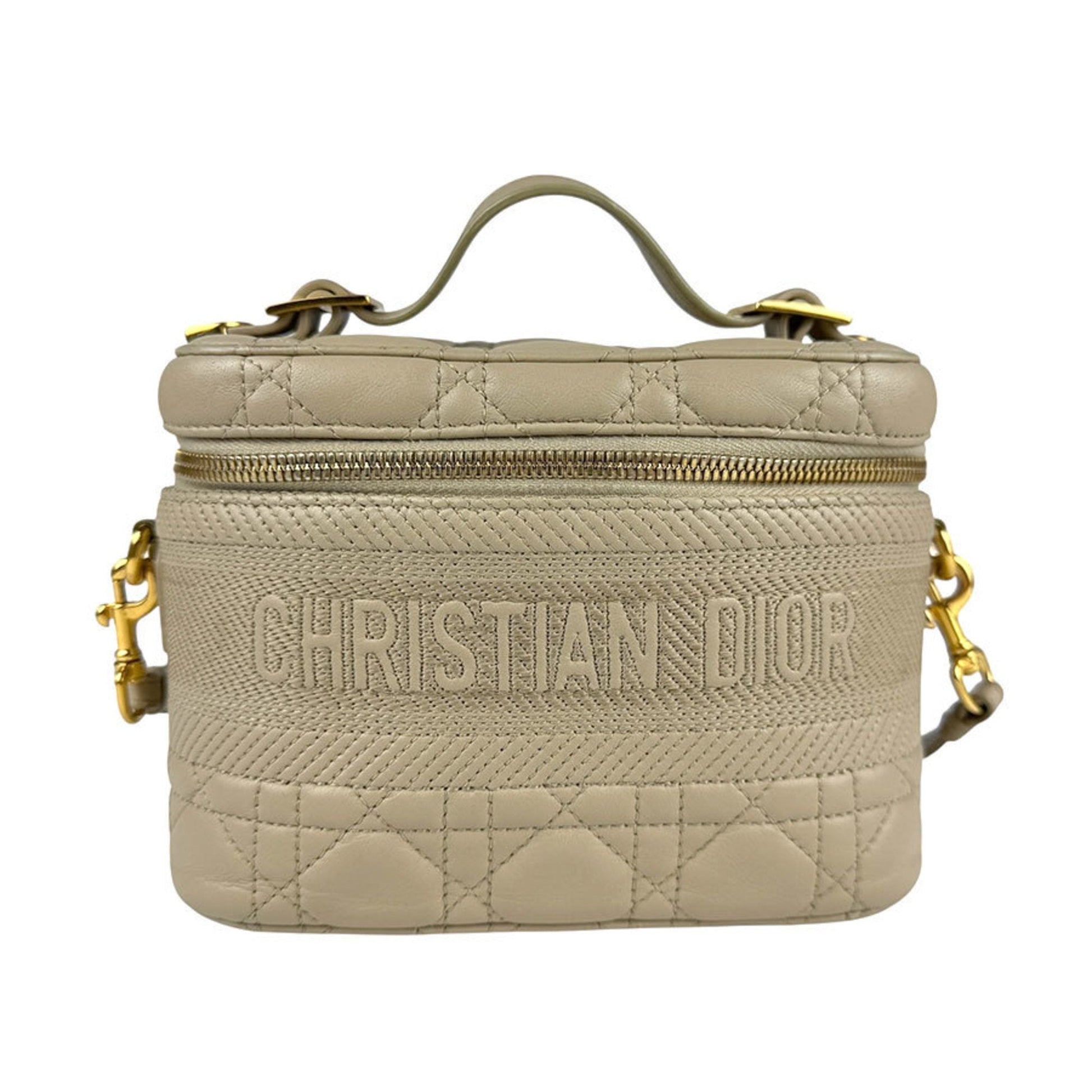 Dior Handbag Christian Shoulder Bag 5 Leather Beige