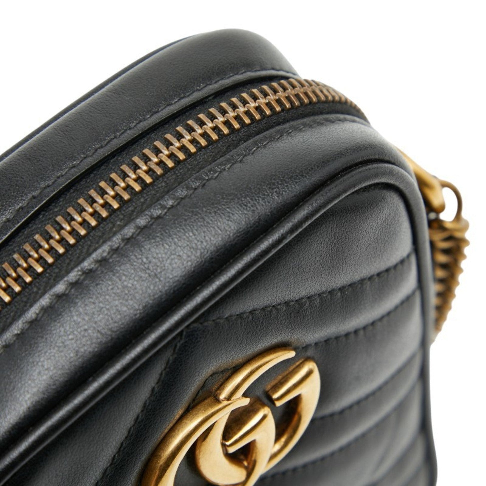 Gucci Gg Marmont Black Leather Shoulder Bag