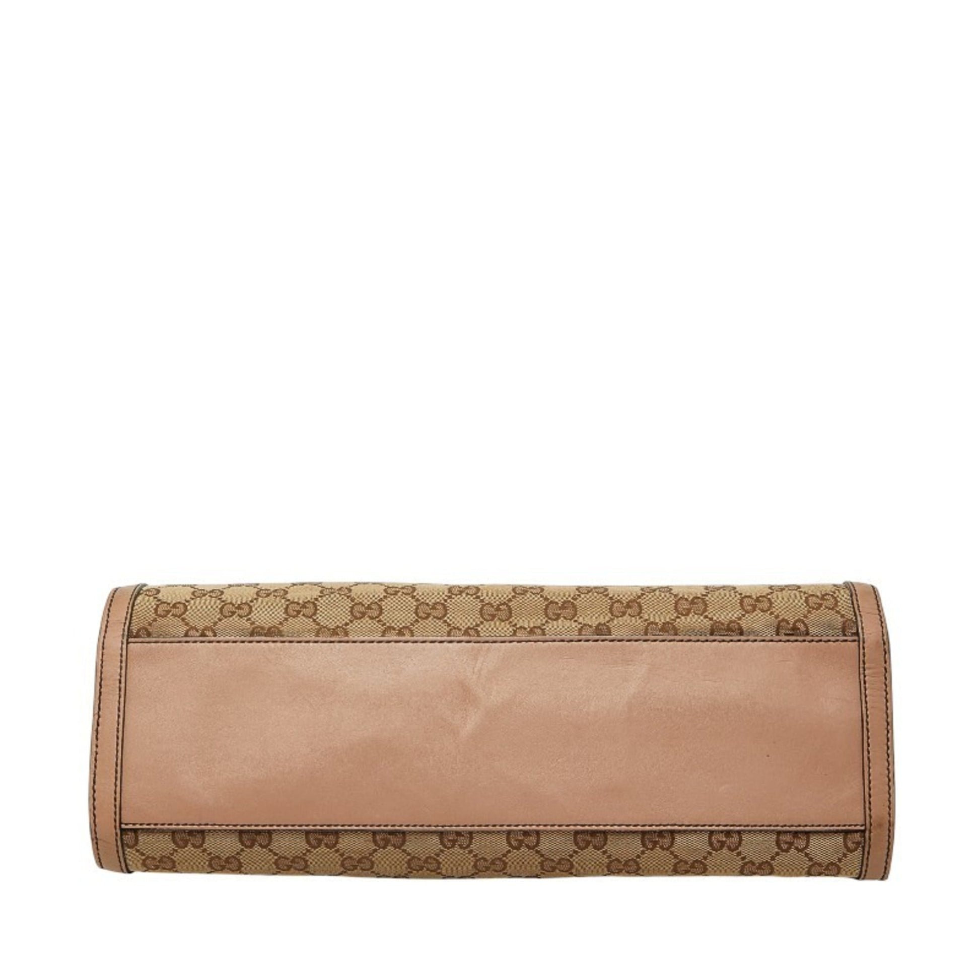 Gucci Gg Canvas Beige Pink Gg Canvas Leather Shoulder Bag