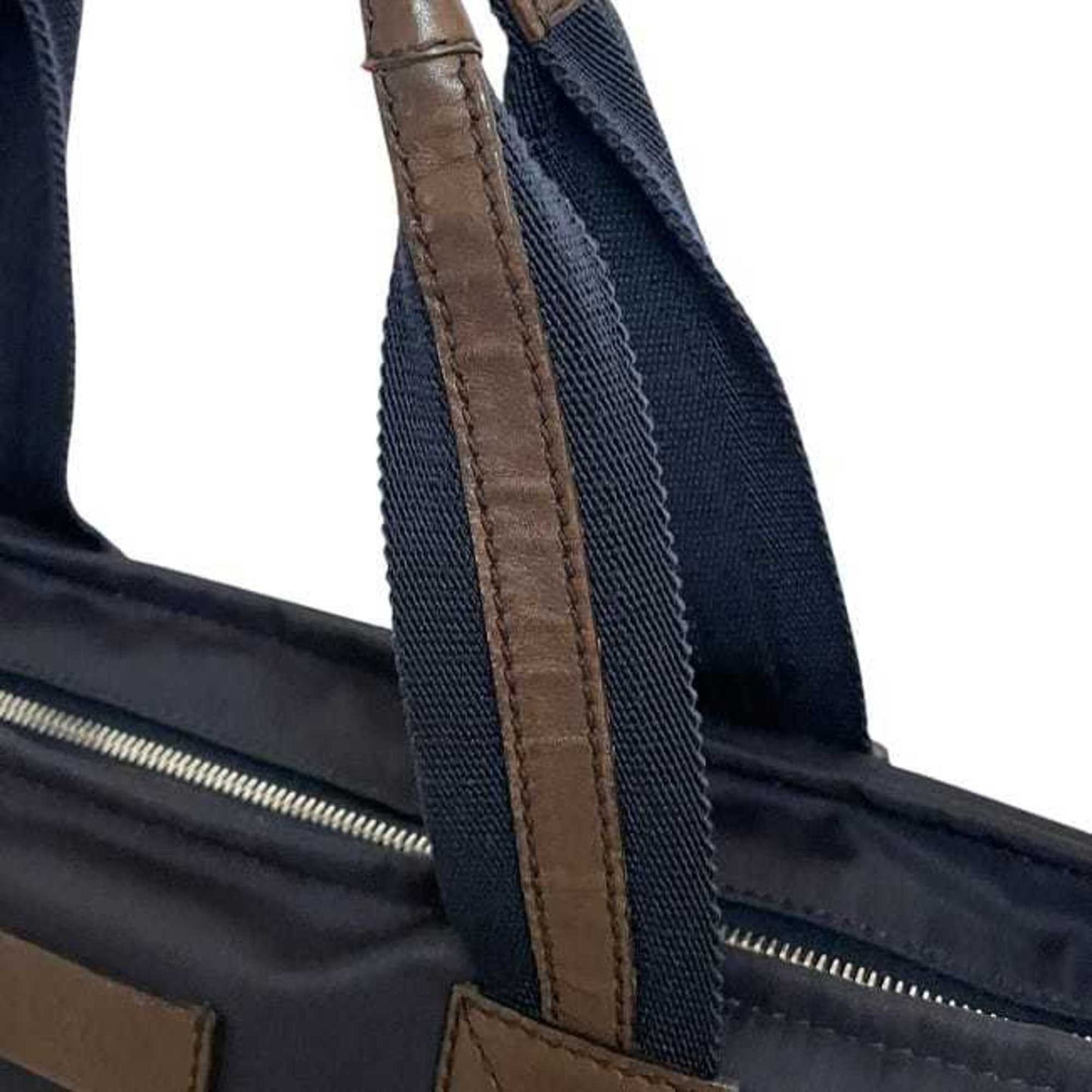 Gucci Navy Nylon Leather Tote Bag