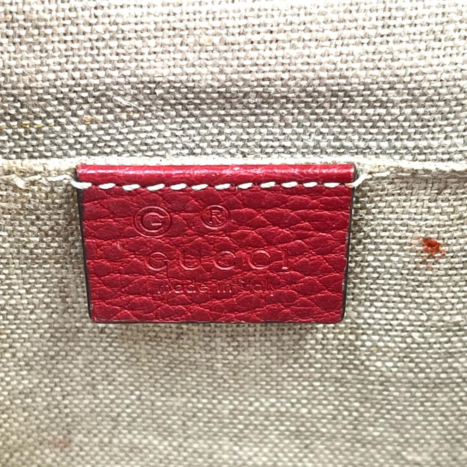Gucci Red Color Leather Shoulder Bag