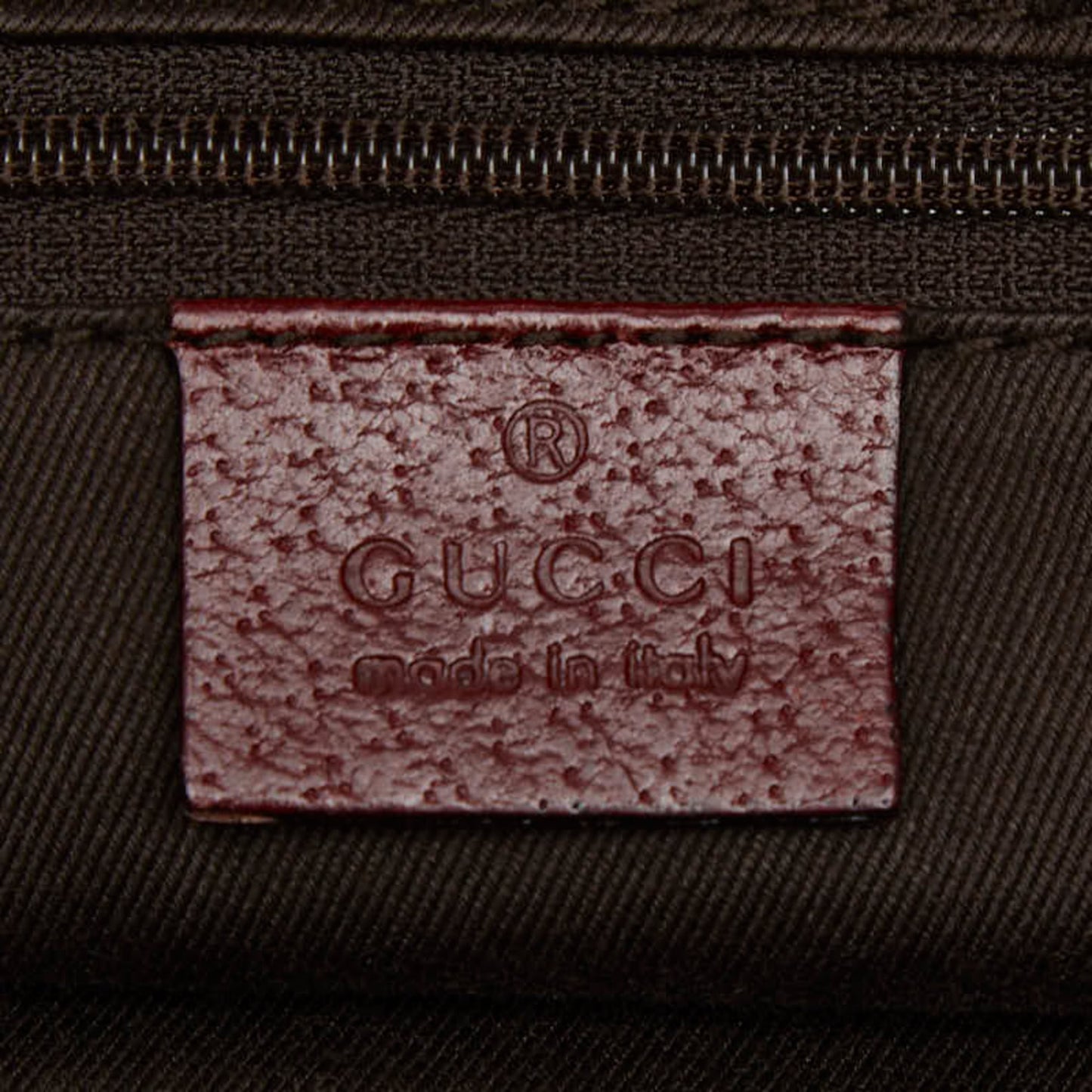 Gucci Beige Bordeaux Canvas Leather Handbag Tote Bag