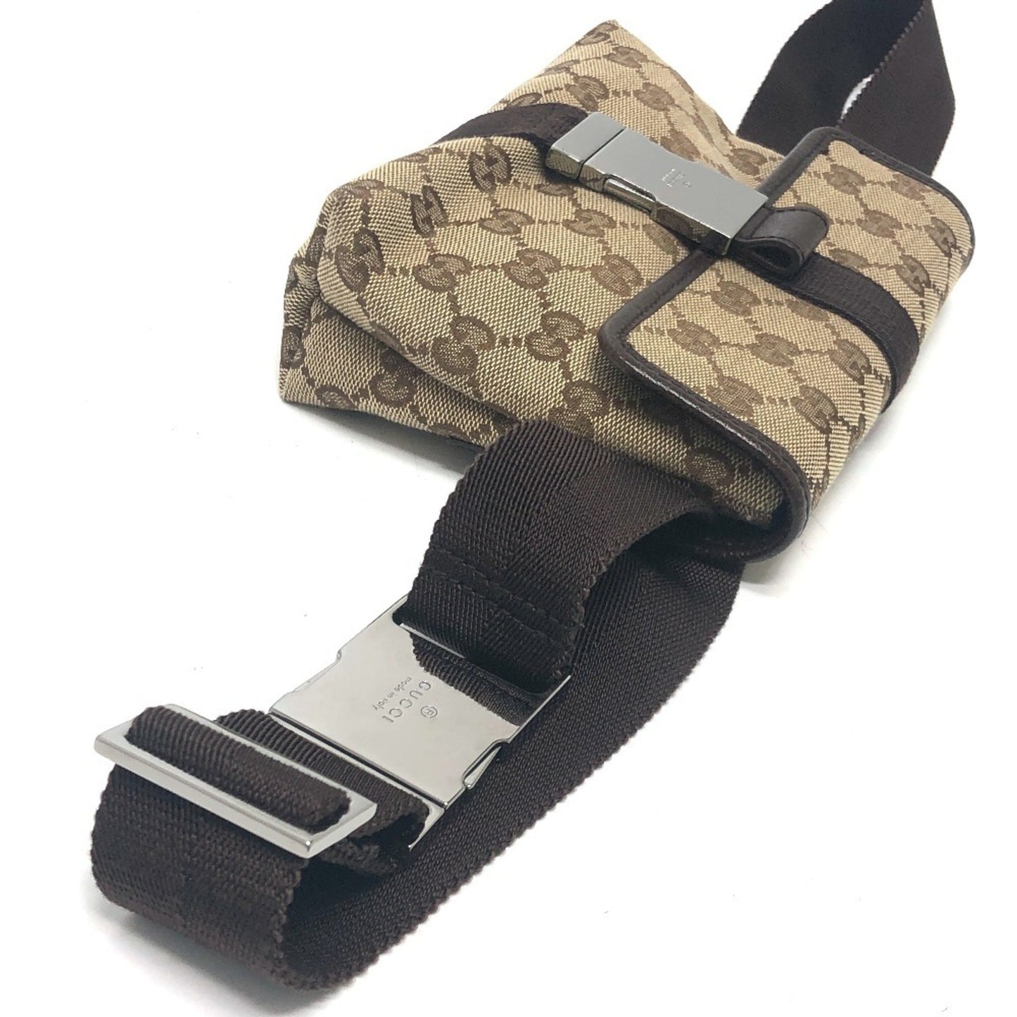 Gucci Beige Brown Gg Canvas Fanny Pack