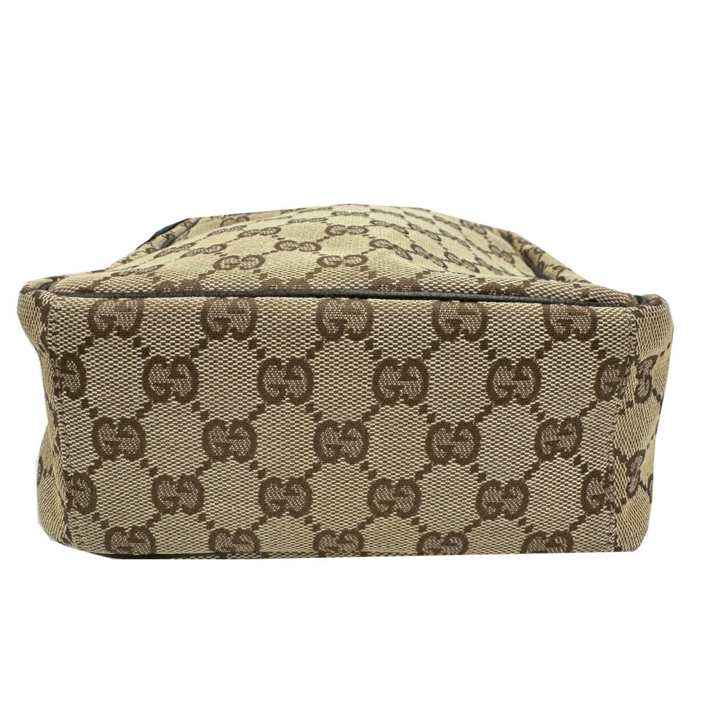 Gucci Brown Gg Canvas Leather Shoulder Bag