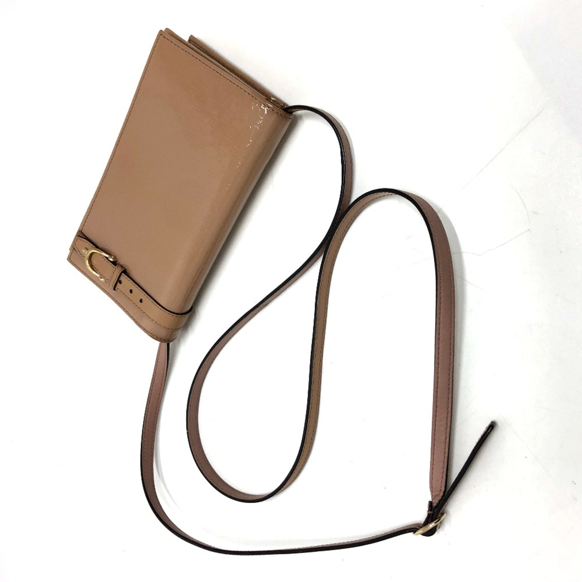 Gucci Beige Patent Leather Shoulder Bag