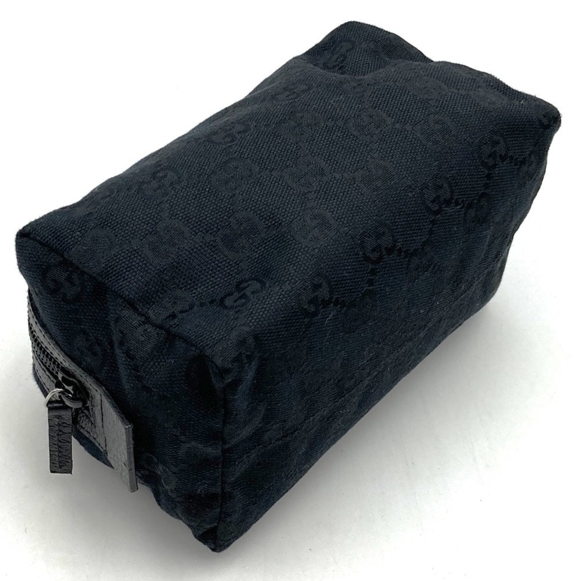 Gucci Black Gg Canvas Pouch