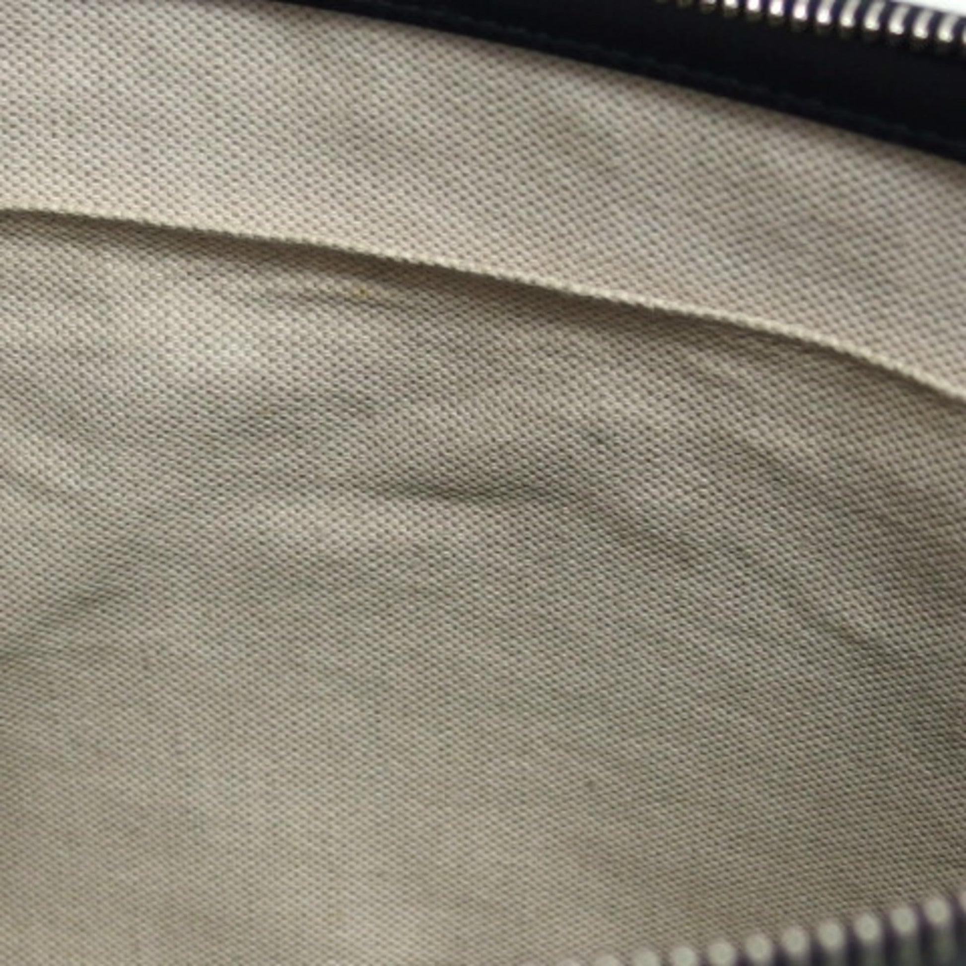 Gucci Black Charcoal Gray Yellow Coated Canvas Leather Clutch Bag Pouch