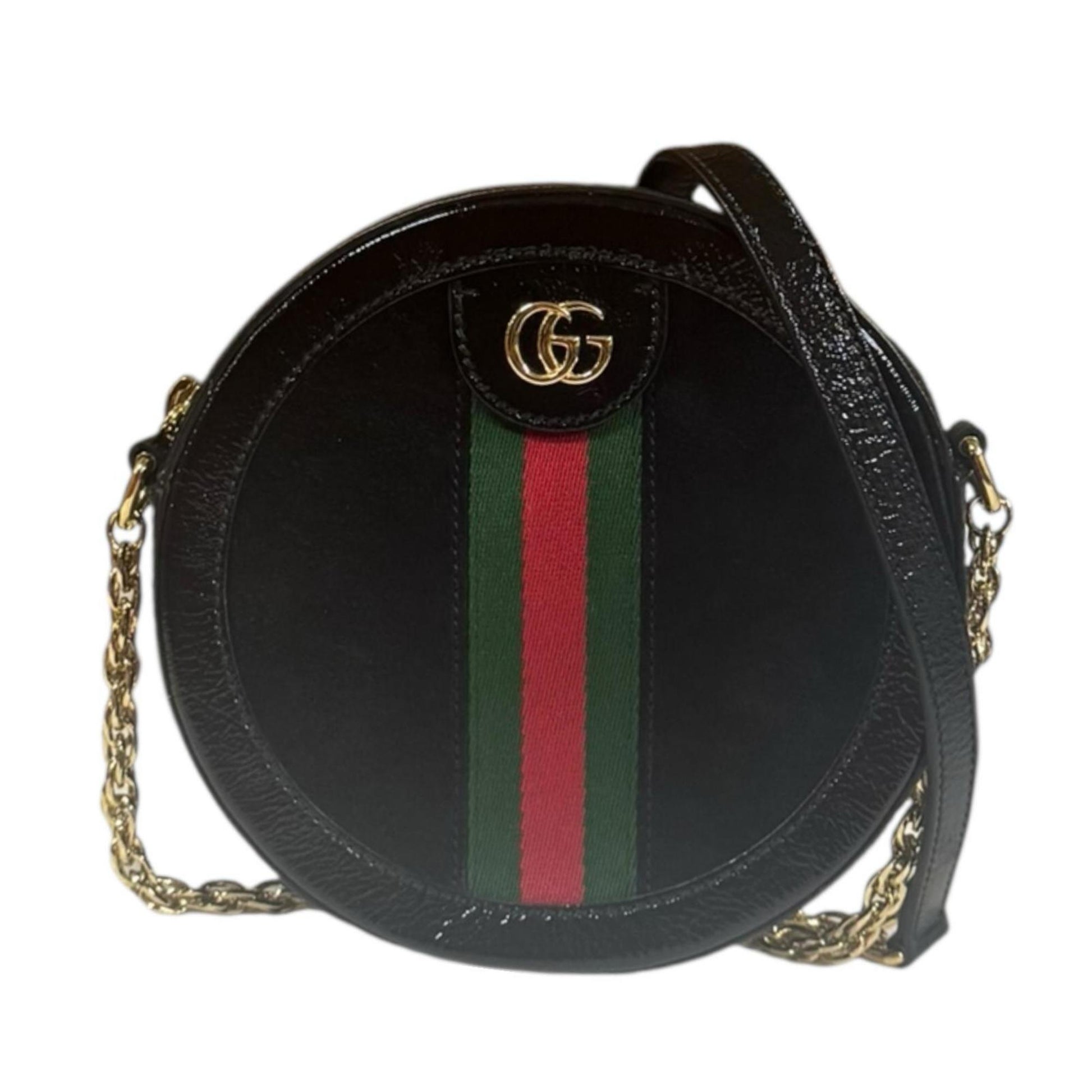 Gucci Black Patent Leather Suede Shoulder Bag