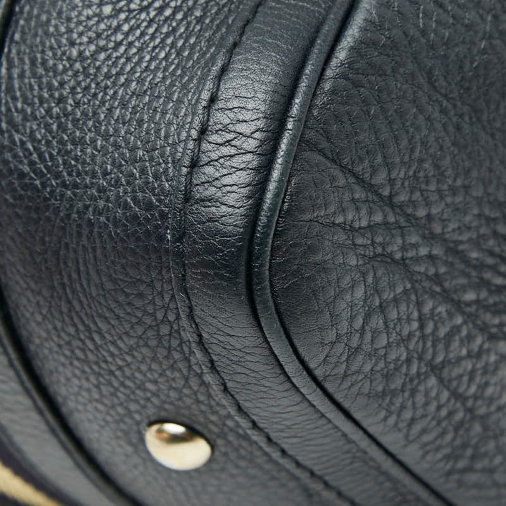 Gucci Black Multi-Color Canvas Leather Boston Bag Shoulder Bag