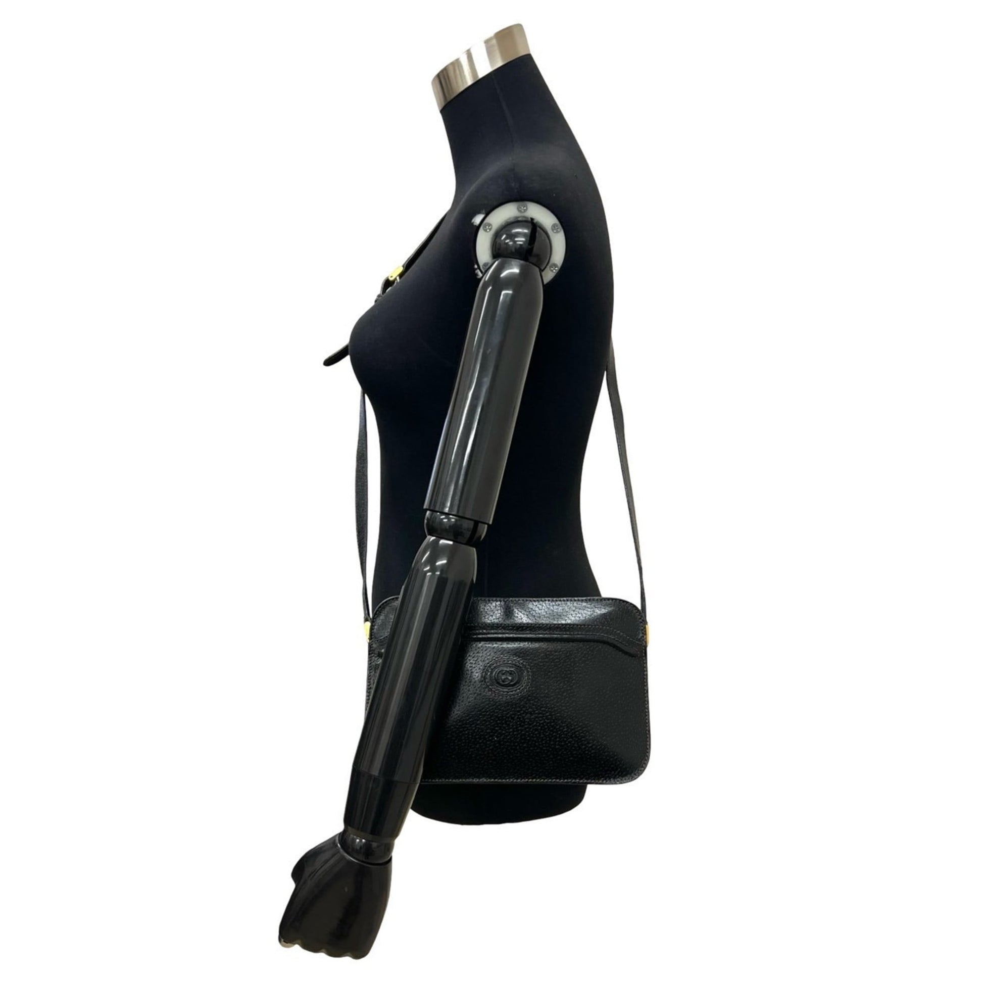 Gucci Black Leather Pochette Shoulder Bag
