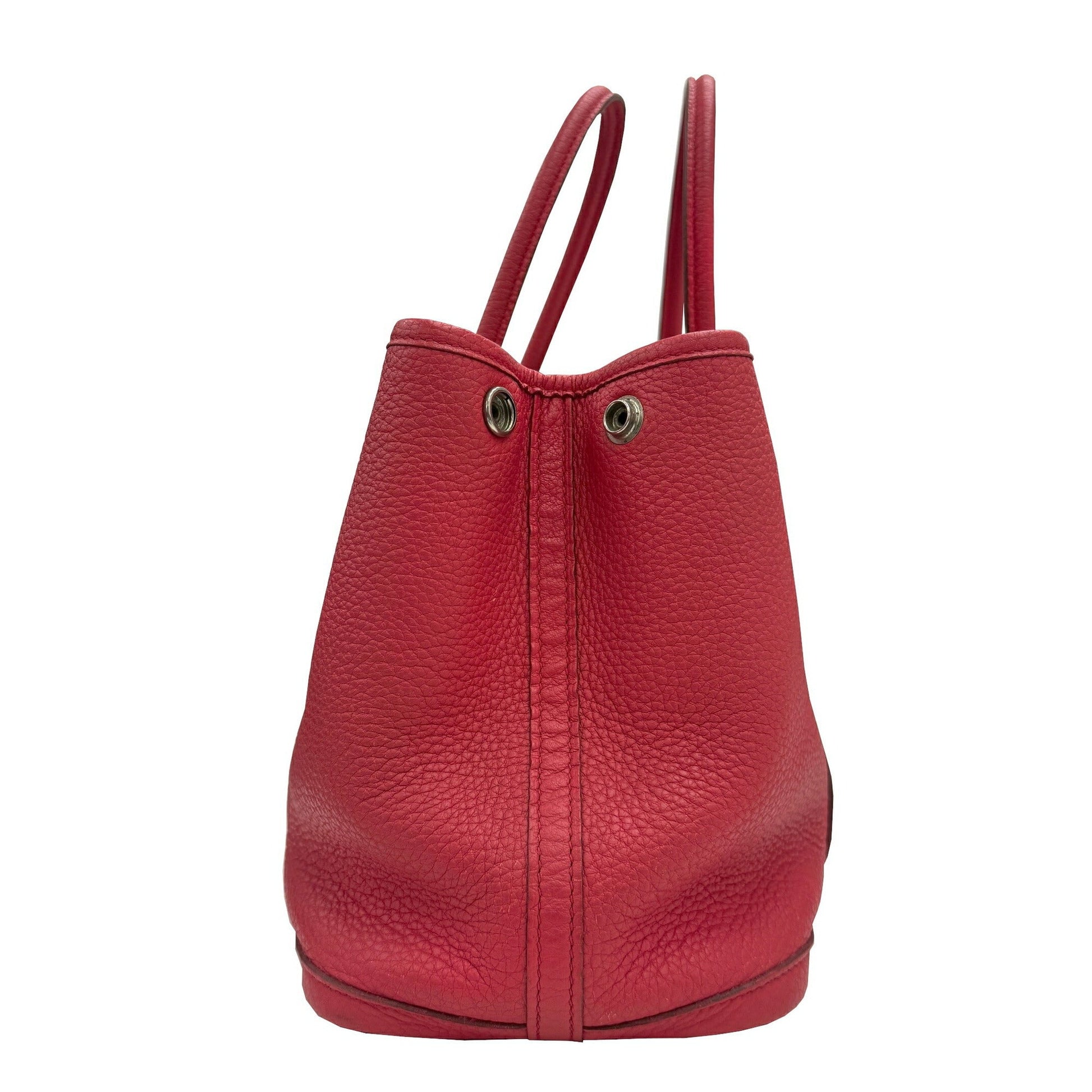 Hermes Bougainvillier Color Negonda Handbag Tote Bag Leather Red