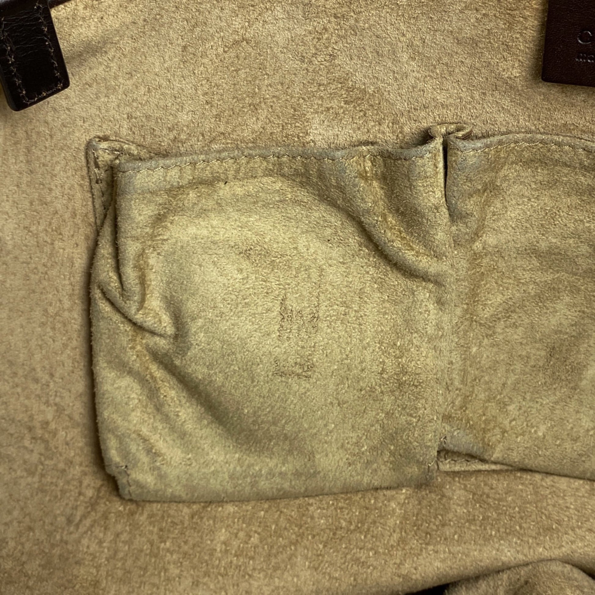 Gucci Brown Fabric Leather Shoulder Bag