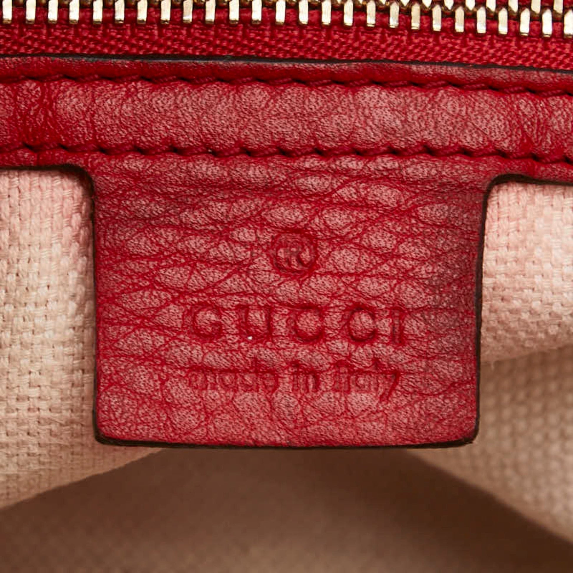 Gucci Soho Red Color Leather Handbag Shoulder Bag