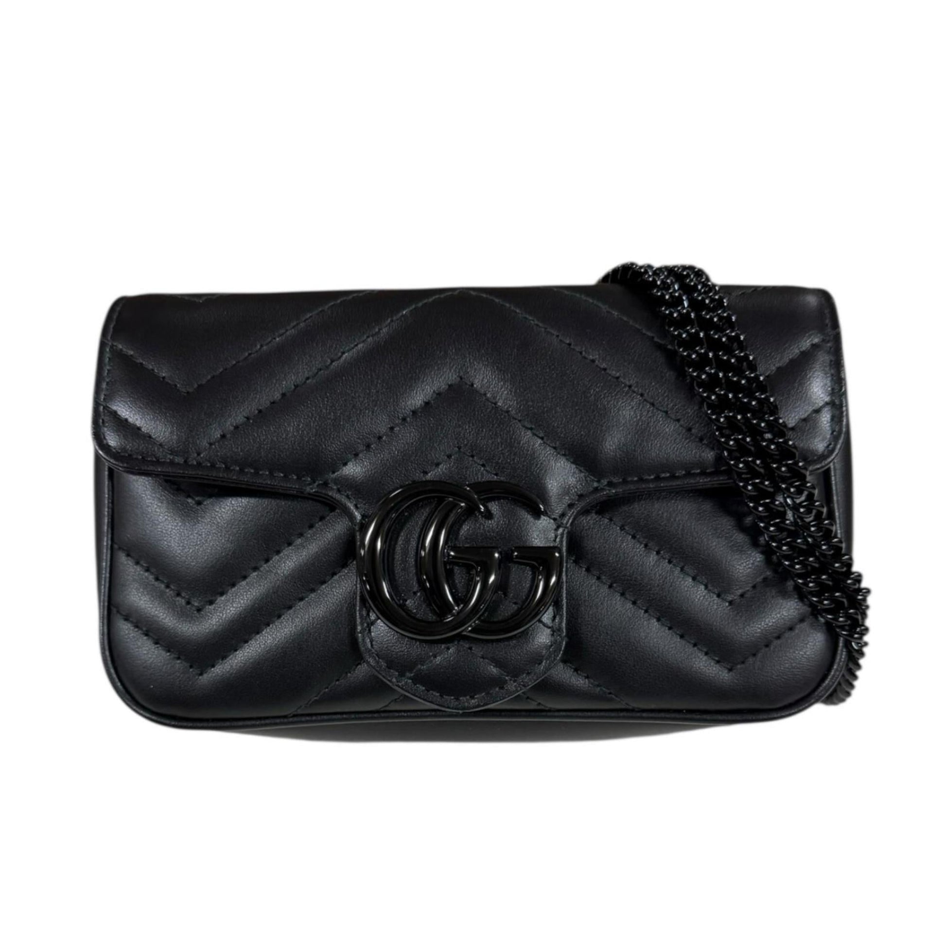 Gucci Gg Marmont Black Leather Shoulder Bag
