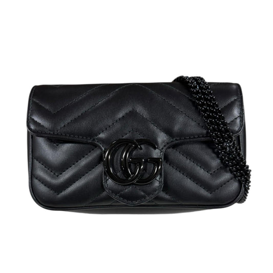 Gucci Gg Marmont Black Leather Shoulder Bag