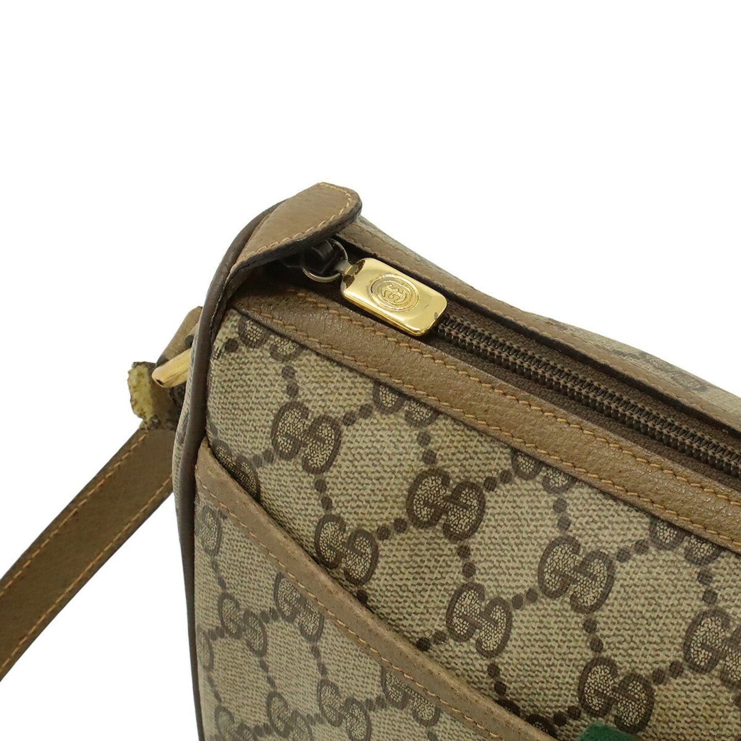 Gucci Sherry Line Beige Brown Green Red Color Pvc Leather Pochette Shoulder Bag