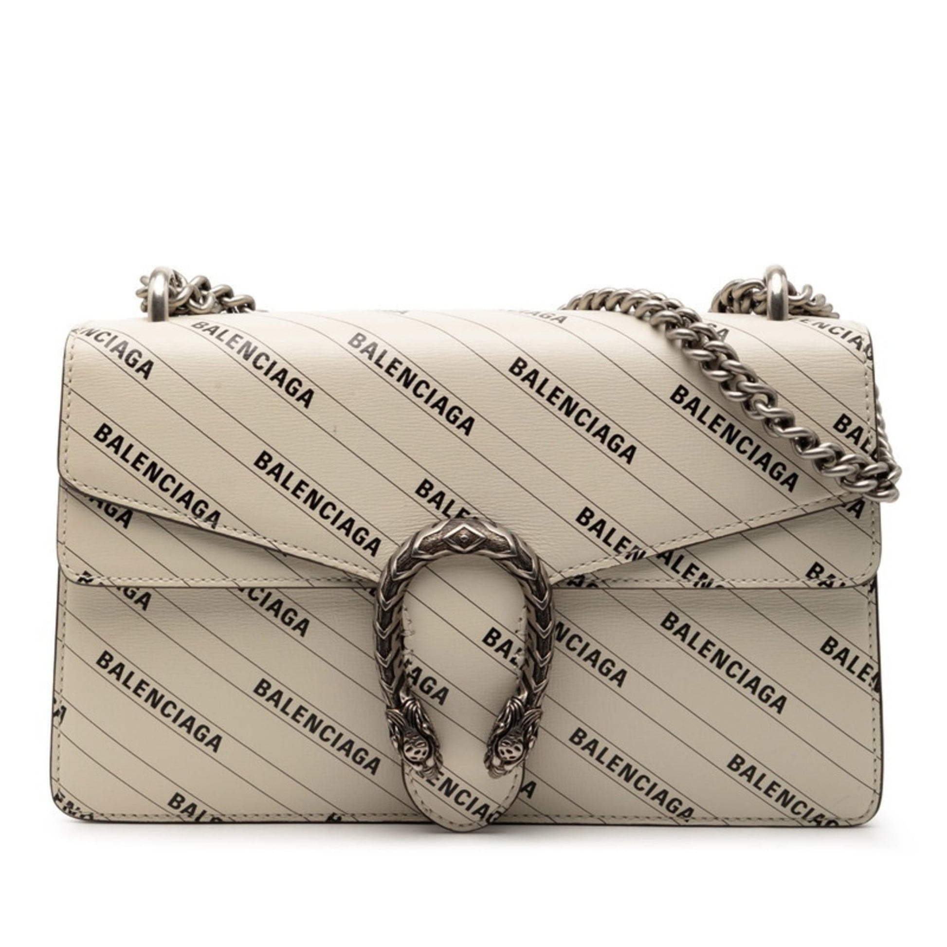 Gucci Black White Leather Shoulder Bag