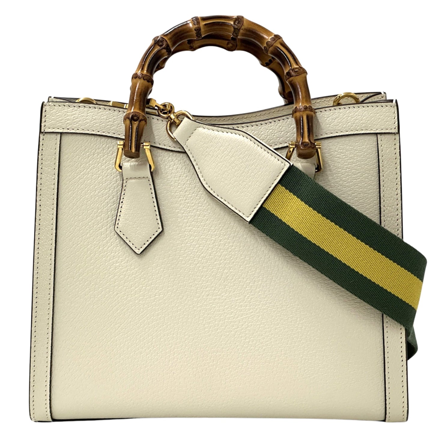 Gucci Bamboo White Leather Handbag Shoulder Bag