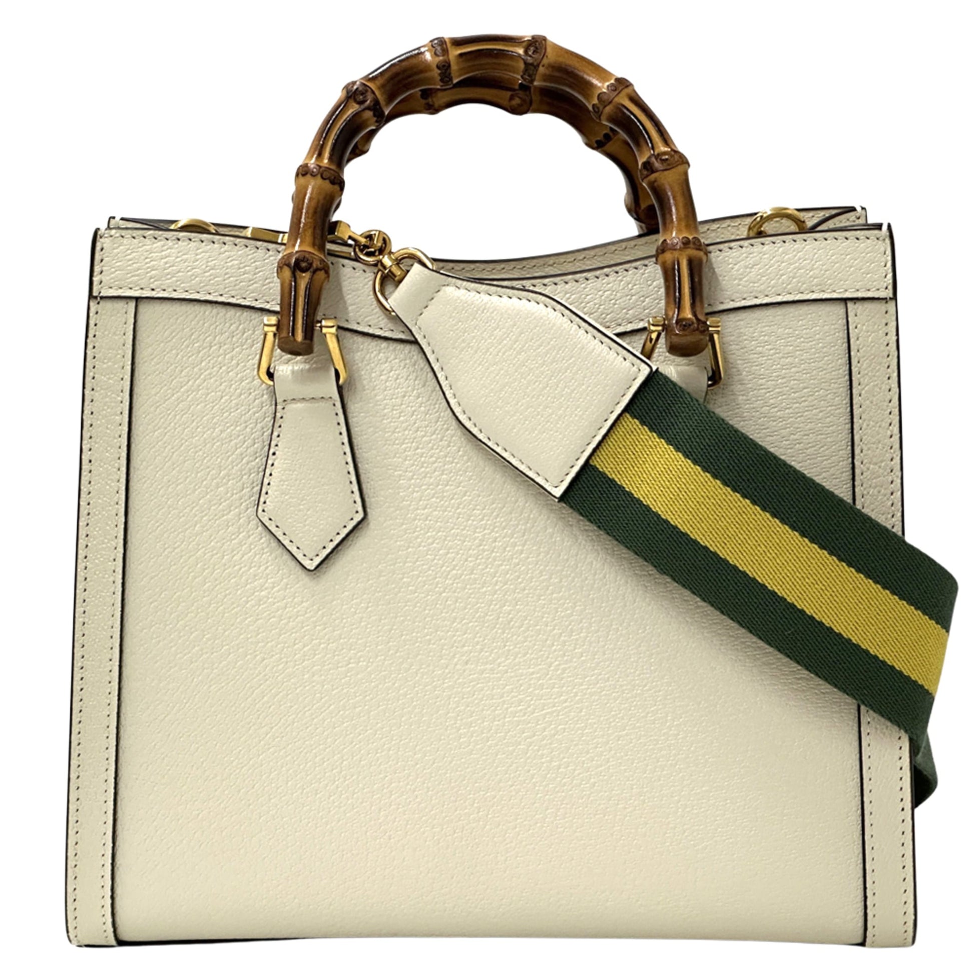 Gucci Bamboo White Leather Handbag Shoulder Bag
