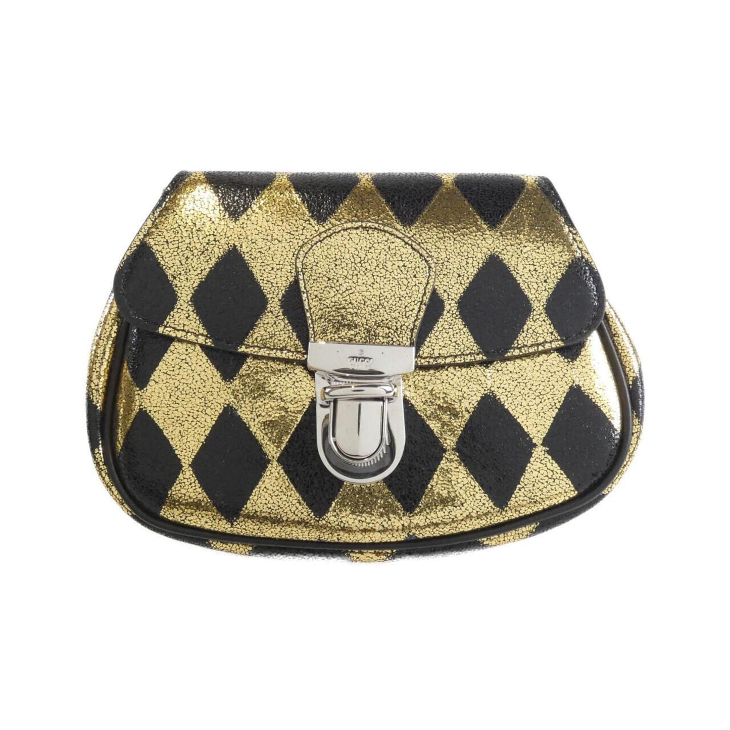 Gucci Black Gold Leather Fanny Pack