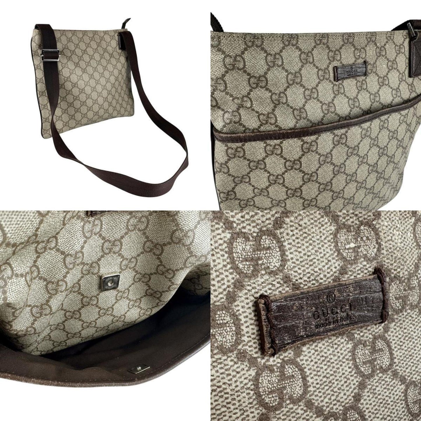 Gucci Brown Gg Supreme Shoulder Bag
