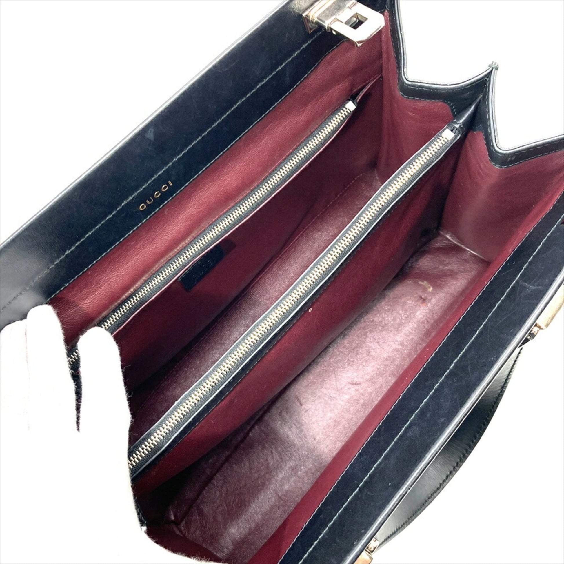 Gucci Horsebit Black Leather Handbag
